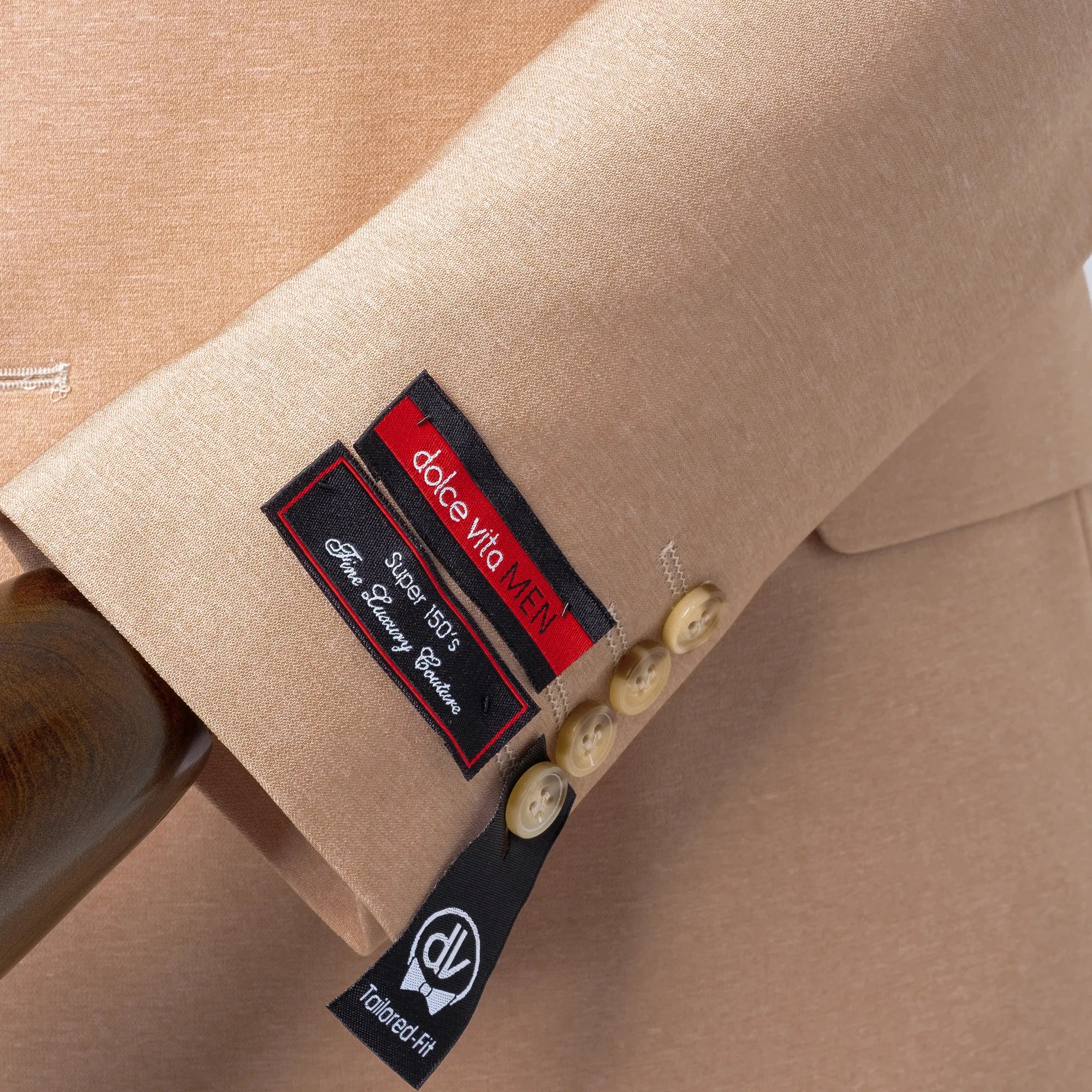 Dutch | Tan Double-Breasted 2-Piece Tailored-Fit Suit