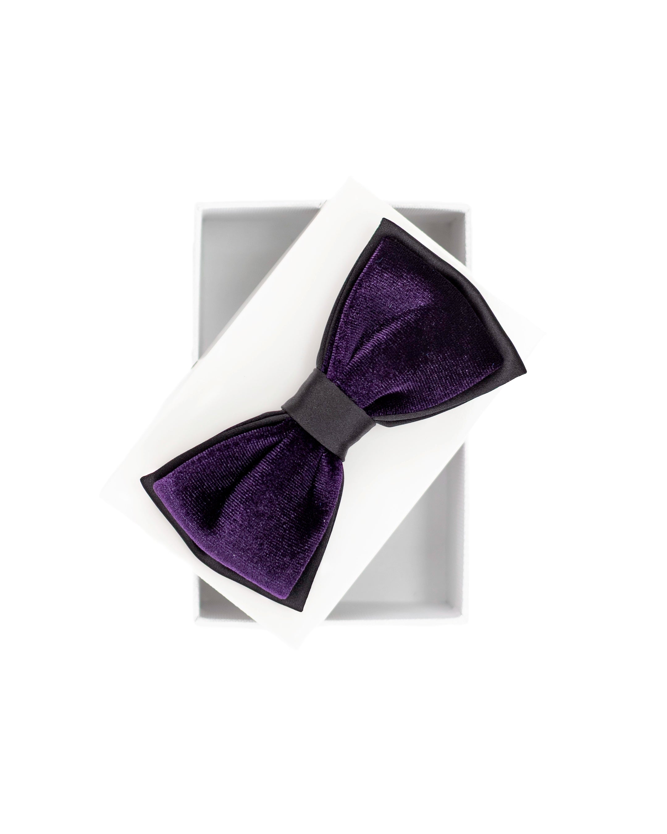 Purple Gianni Velvet Bowtie from Dolce Vesta | One Size Fits All