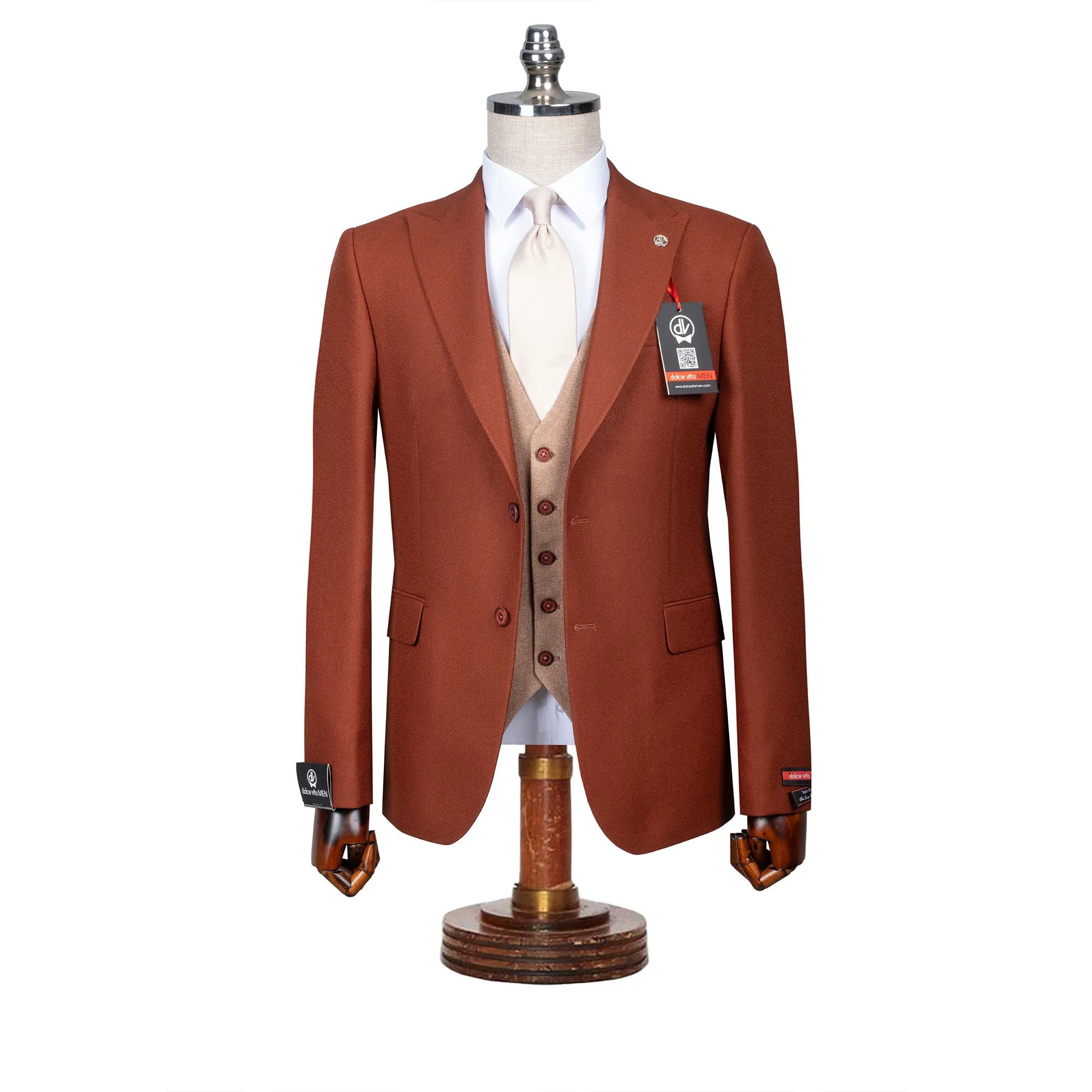 Isaac | Chocolate Brown 3-Piece Tailored-Fit Suit