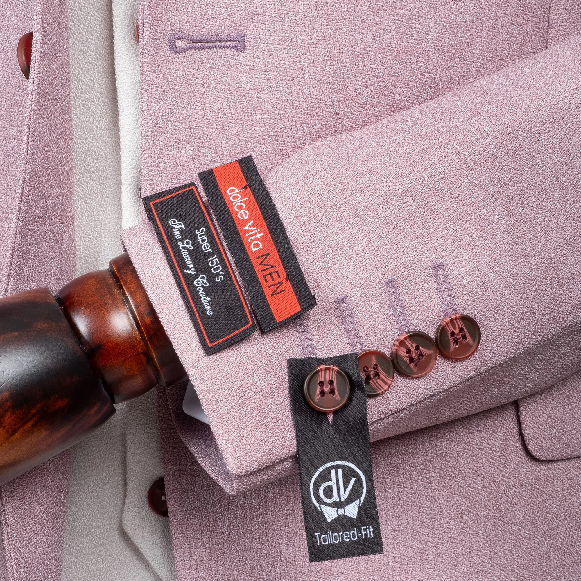 Isaac | Dusty Rose 3-Piece Tailored-Fit Suit