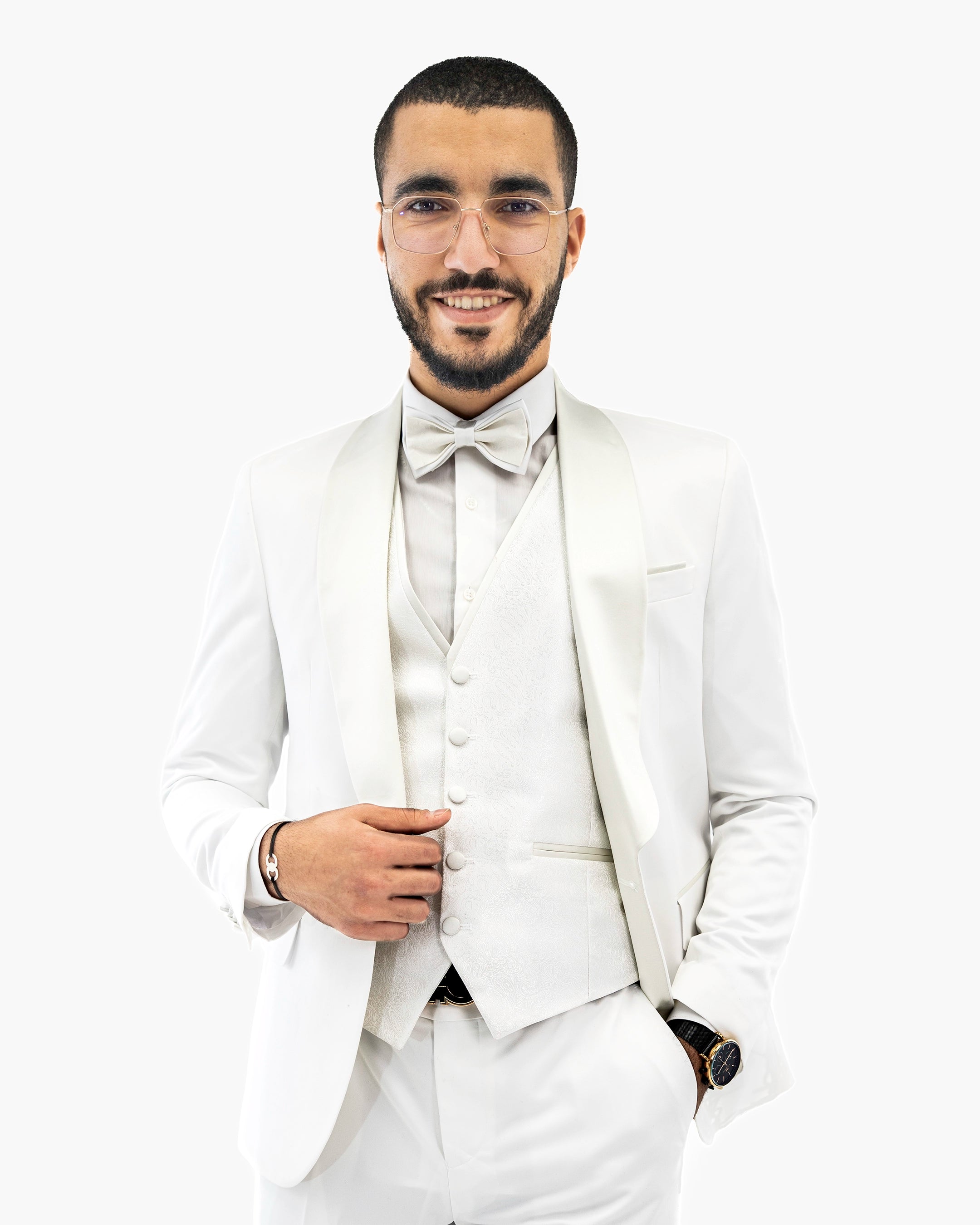 Marcus | White 3-Piece Tailored Fit Tuxedo