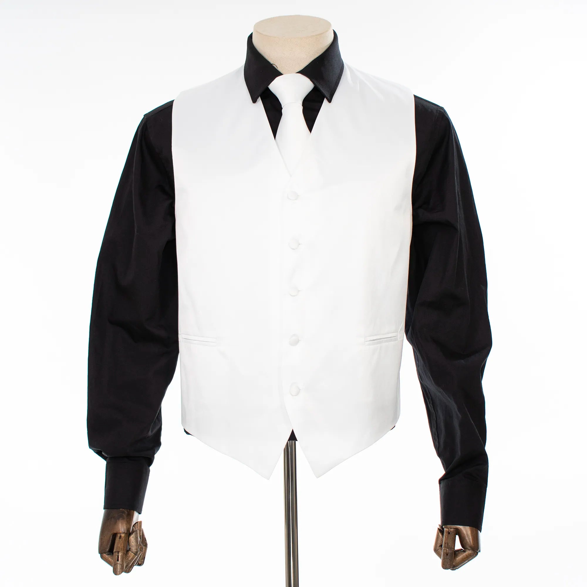 White Vest with Matching Necktie and Hanky