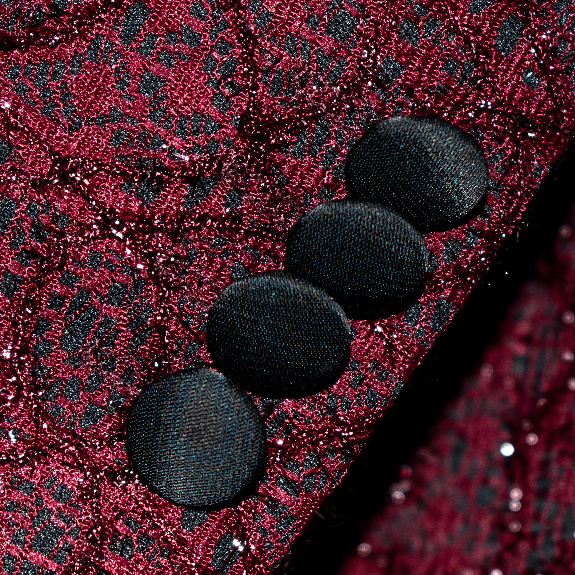 Burgundy Sparkle Lace 3-Piece Tailored-Fit Tuxedo