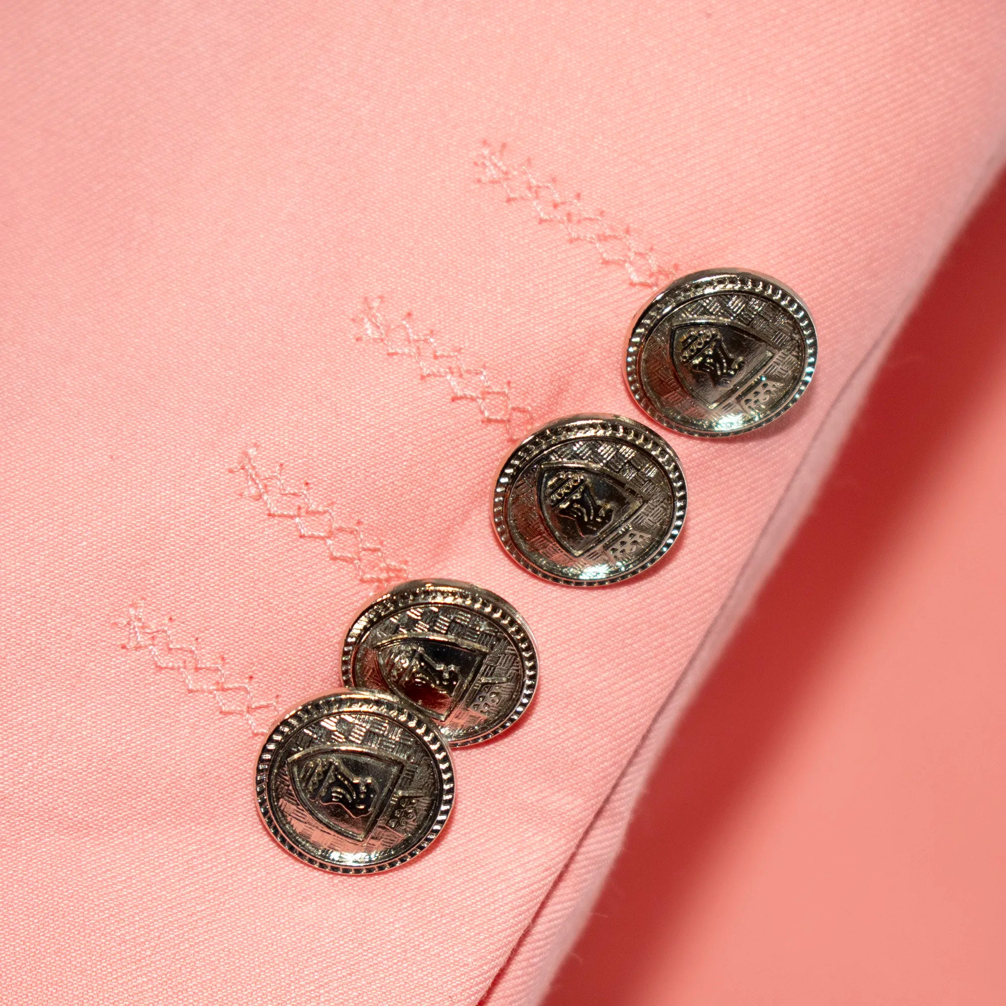 Men's Coral Embroidered 2-Piece Slim-Fit Suit with Mandarin Collar