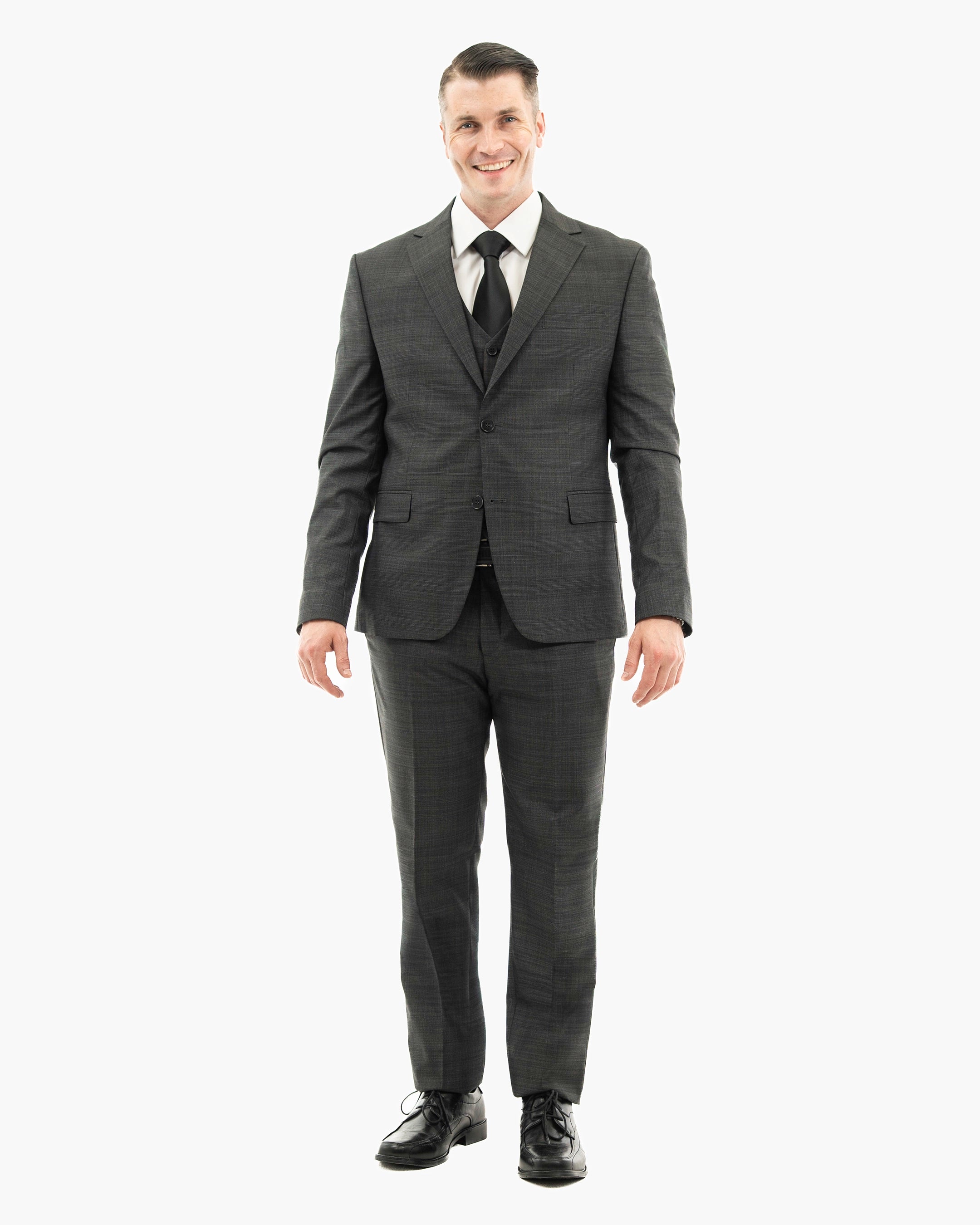 Gray Check 3-Piece Tailored-Fit Suit