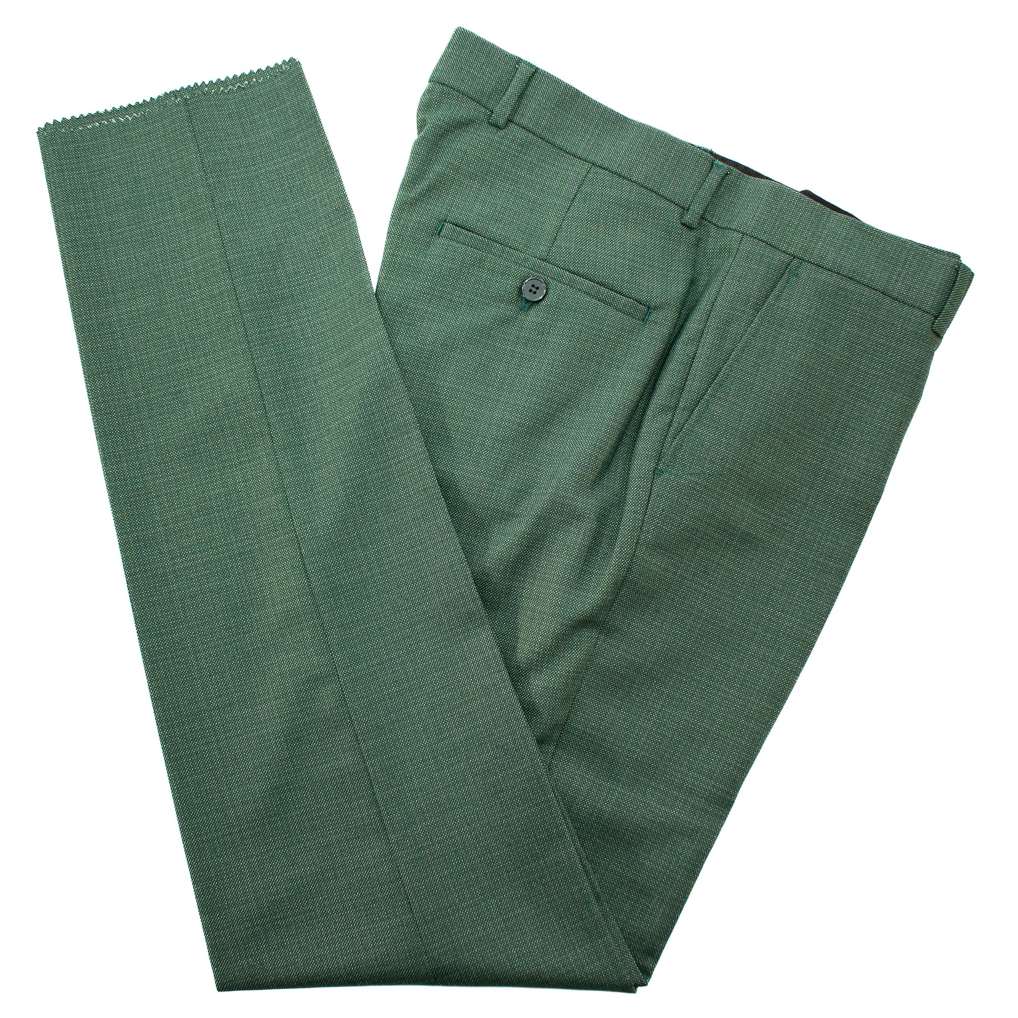 Hunter Green Windowpane 3-Piece Tailored-Fit Suit
