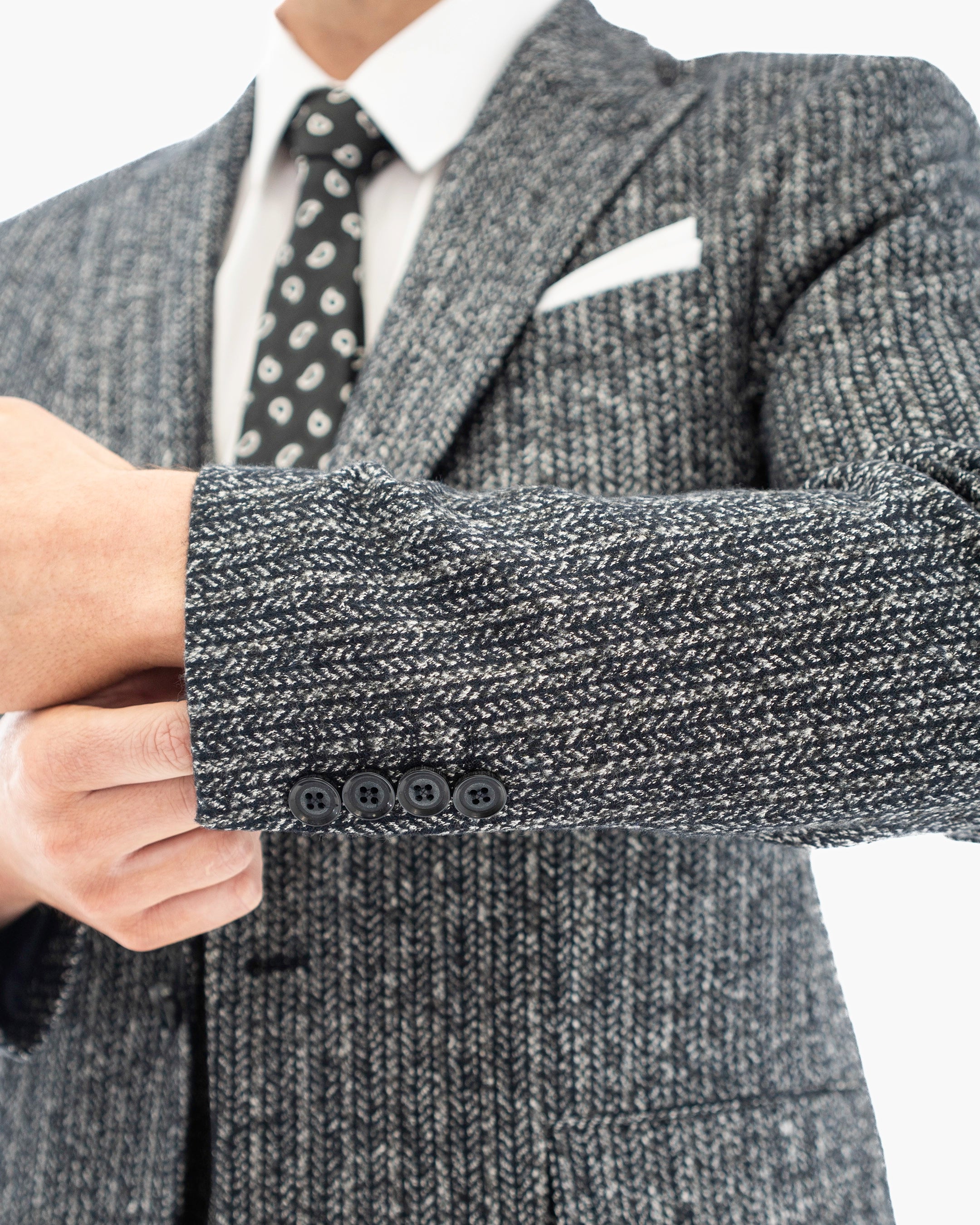 Knit Wool 3-Piece Tailored-Fit Suit