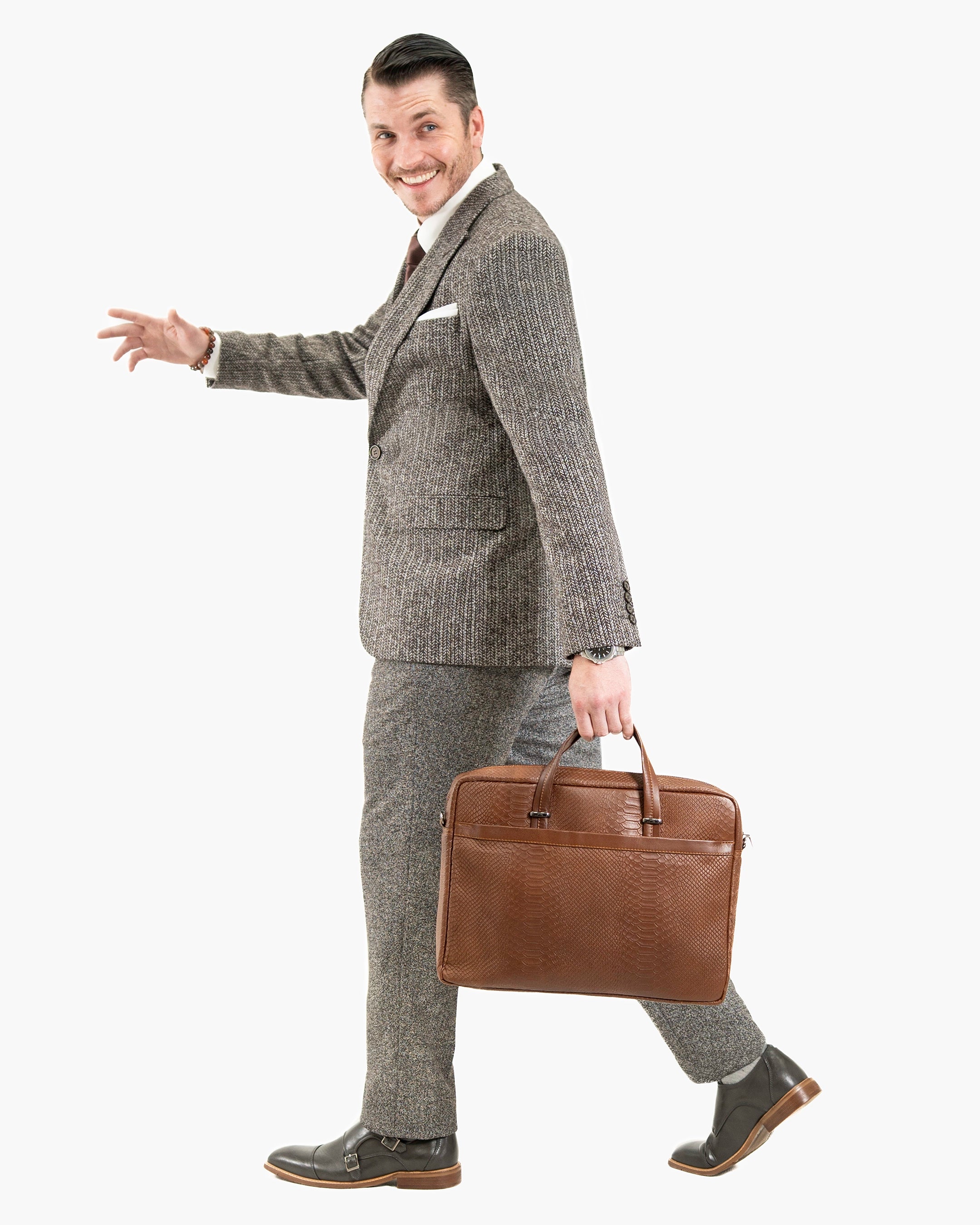 Knit Wool 3-Piece Tailored-Fit Suit
