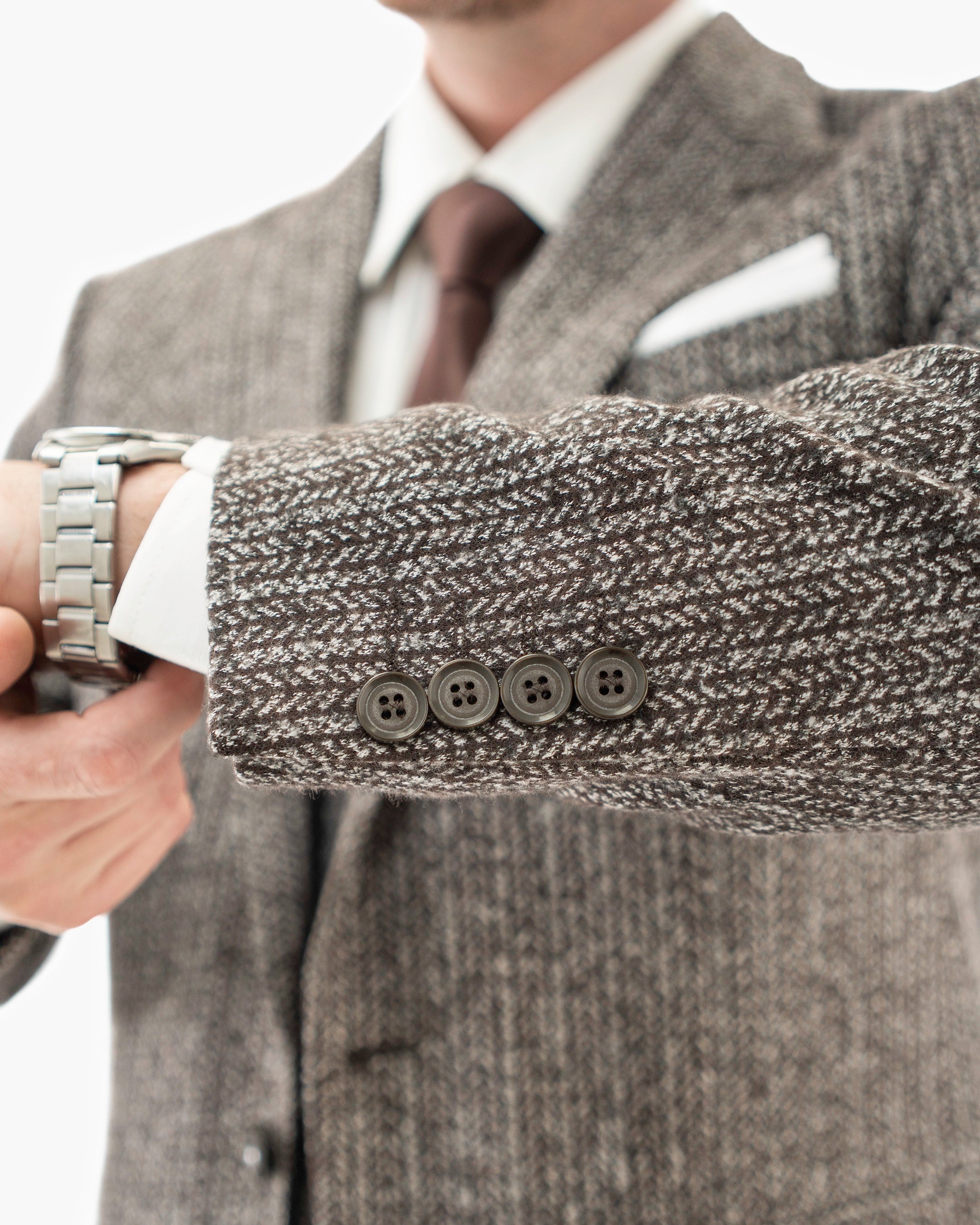 Knit Wool 3-Piece Tailored-Fit Suit