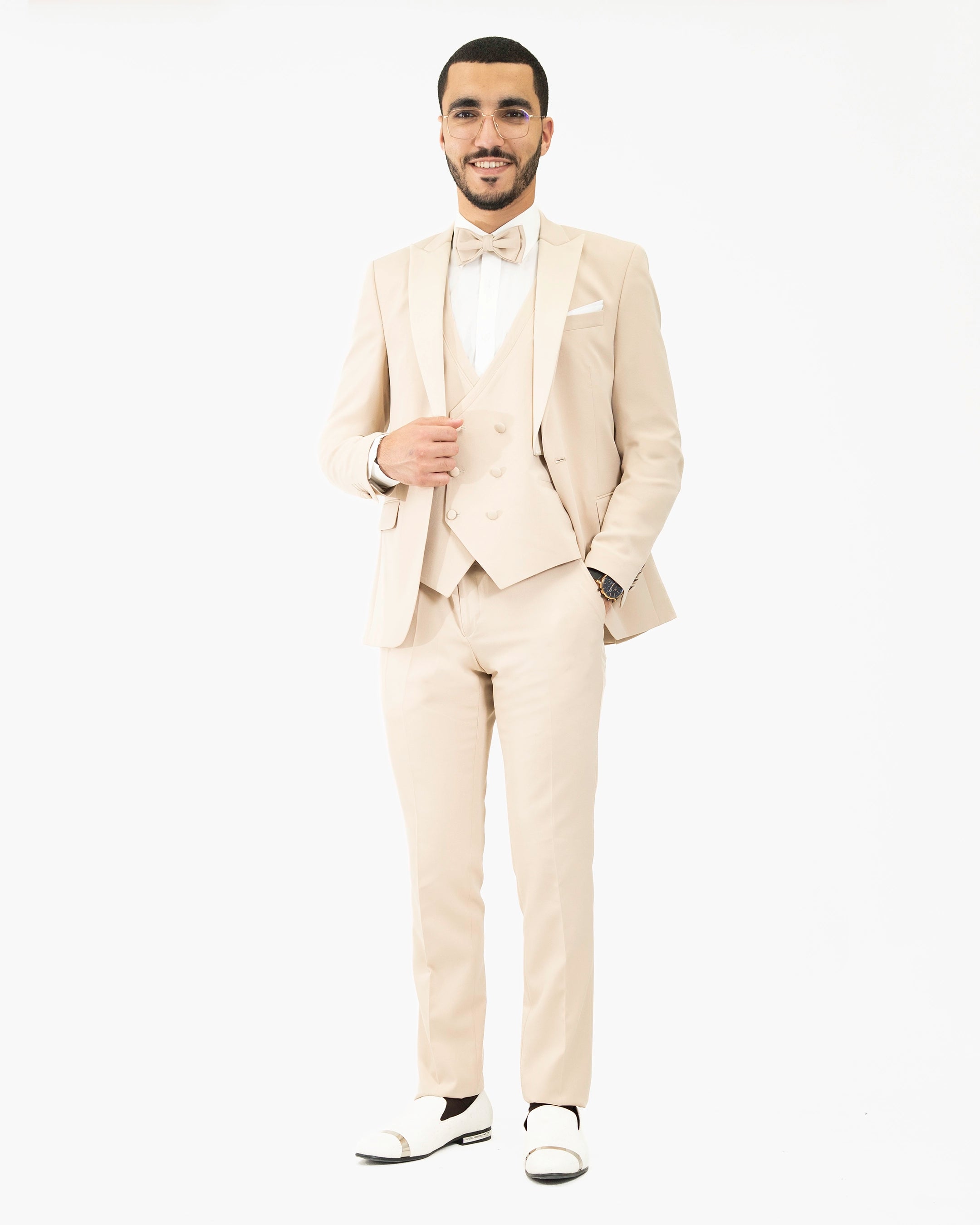 3-Piece Tailored-Fit Tuxedo with Peak Lapel