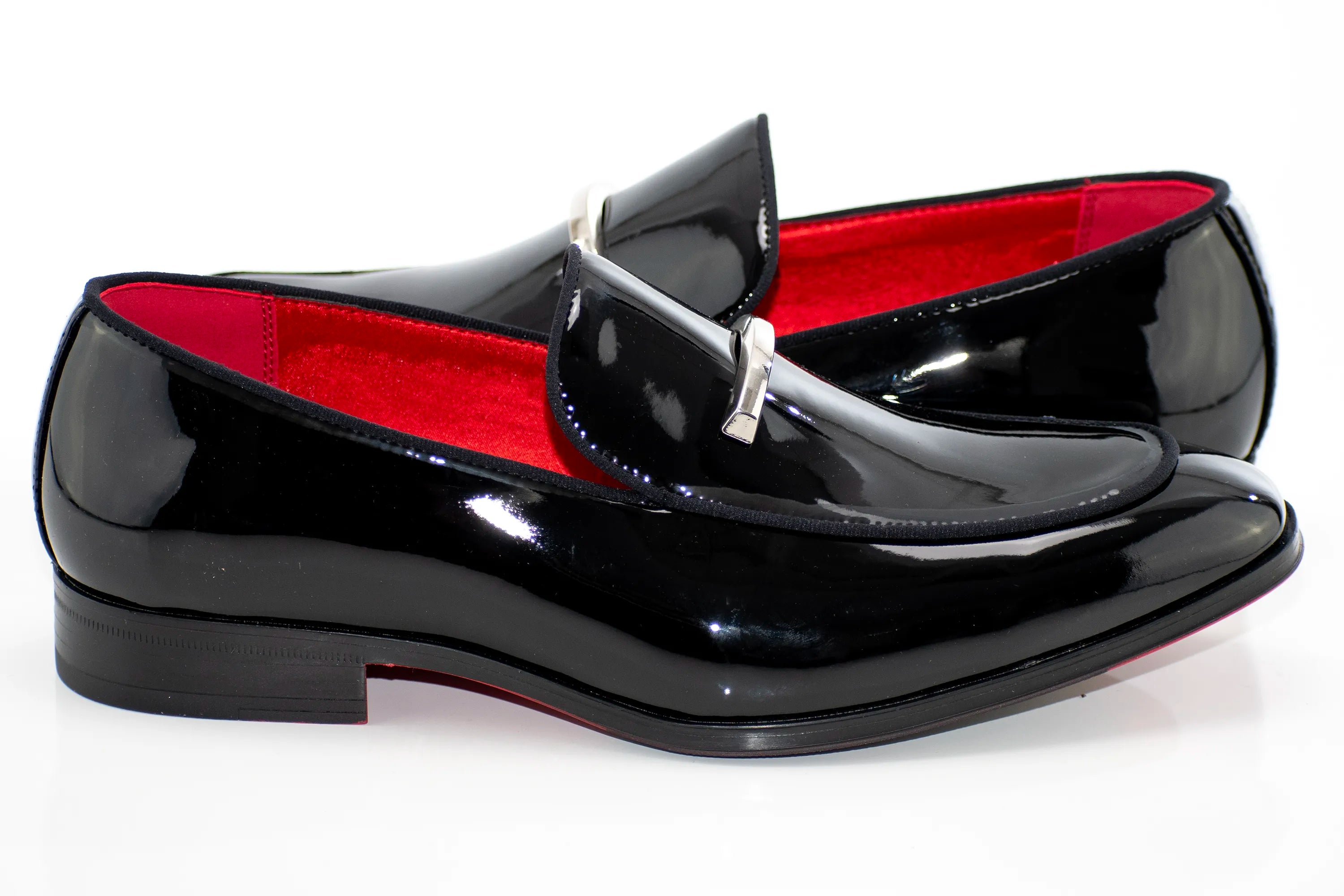 Men's Black Patent Leather Slip-On Loafers