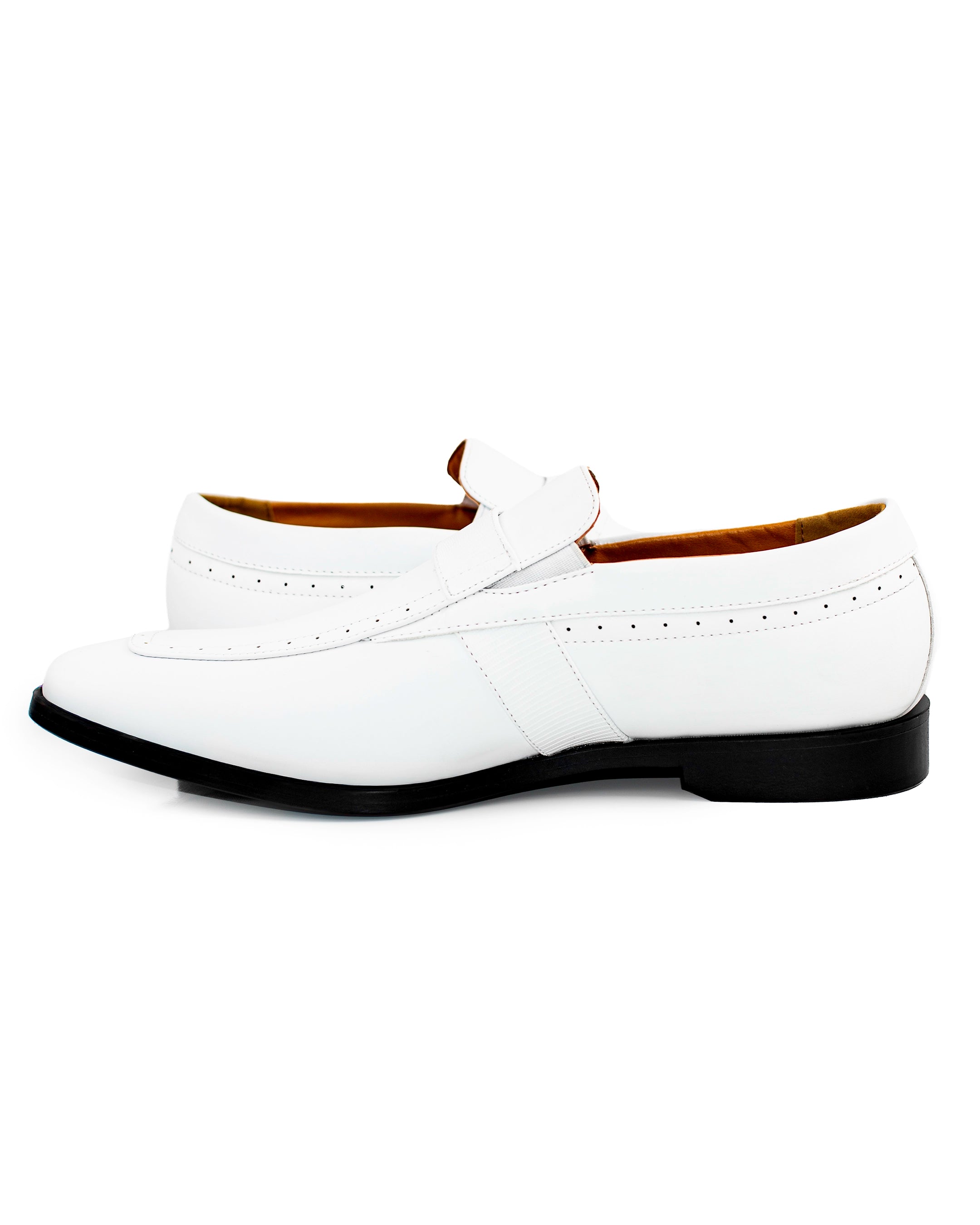 White Wide Leather Cap-Toe Derby Shoes | Inside View | Dolce Vesta