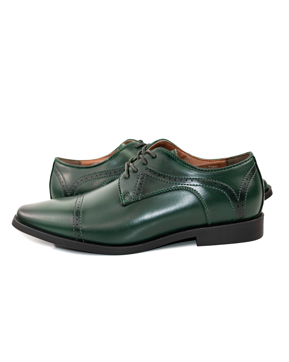 Forest Perforated Cap-Toe Derby Lace-Ups | Inside View| Dolce Vesta