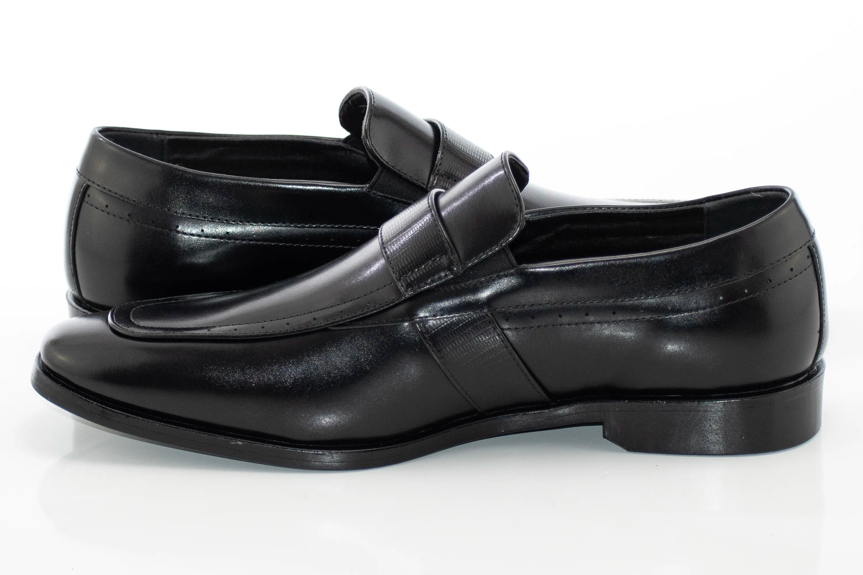 Black Wide Leather Dress Loafer