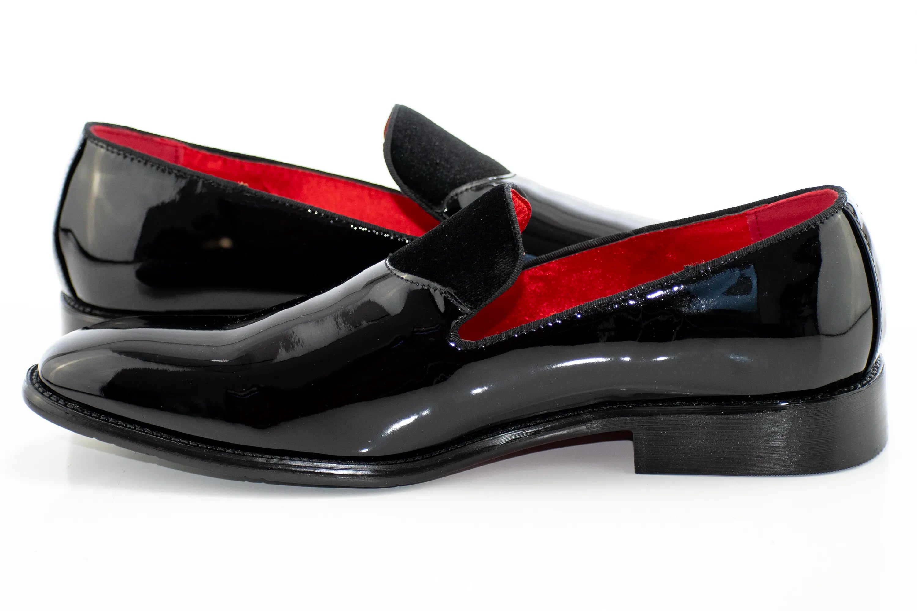 Black Patent Leather and Velvet Loafer