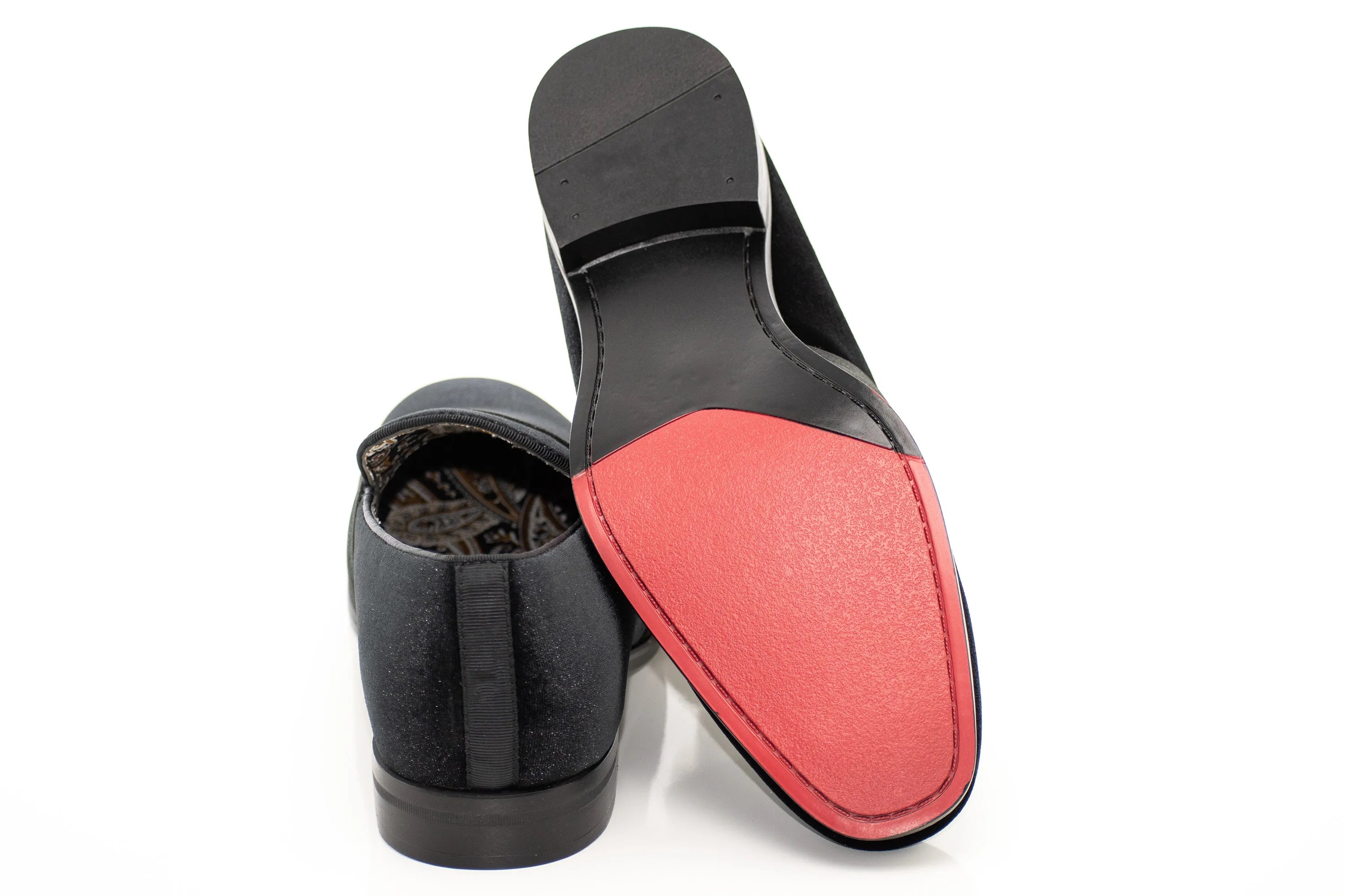 Satin Strap Velvet Smoking Loafer
