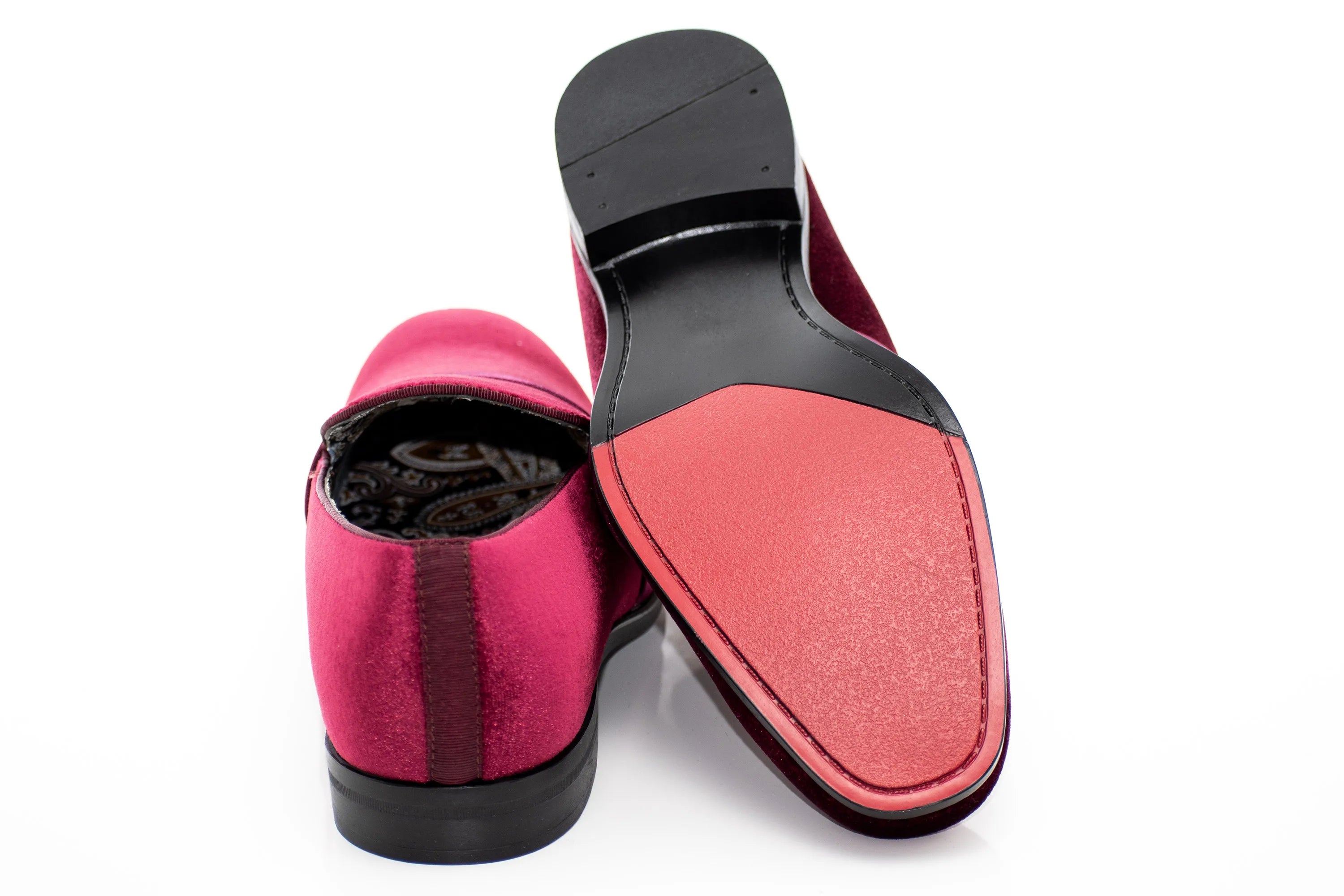 Satin Strap Velvet Smoking Loafer