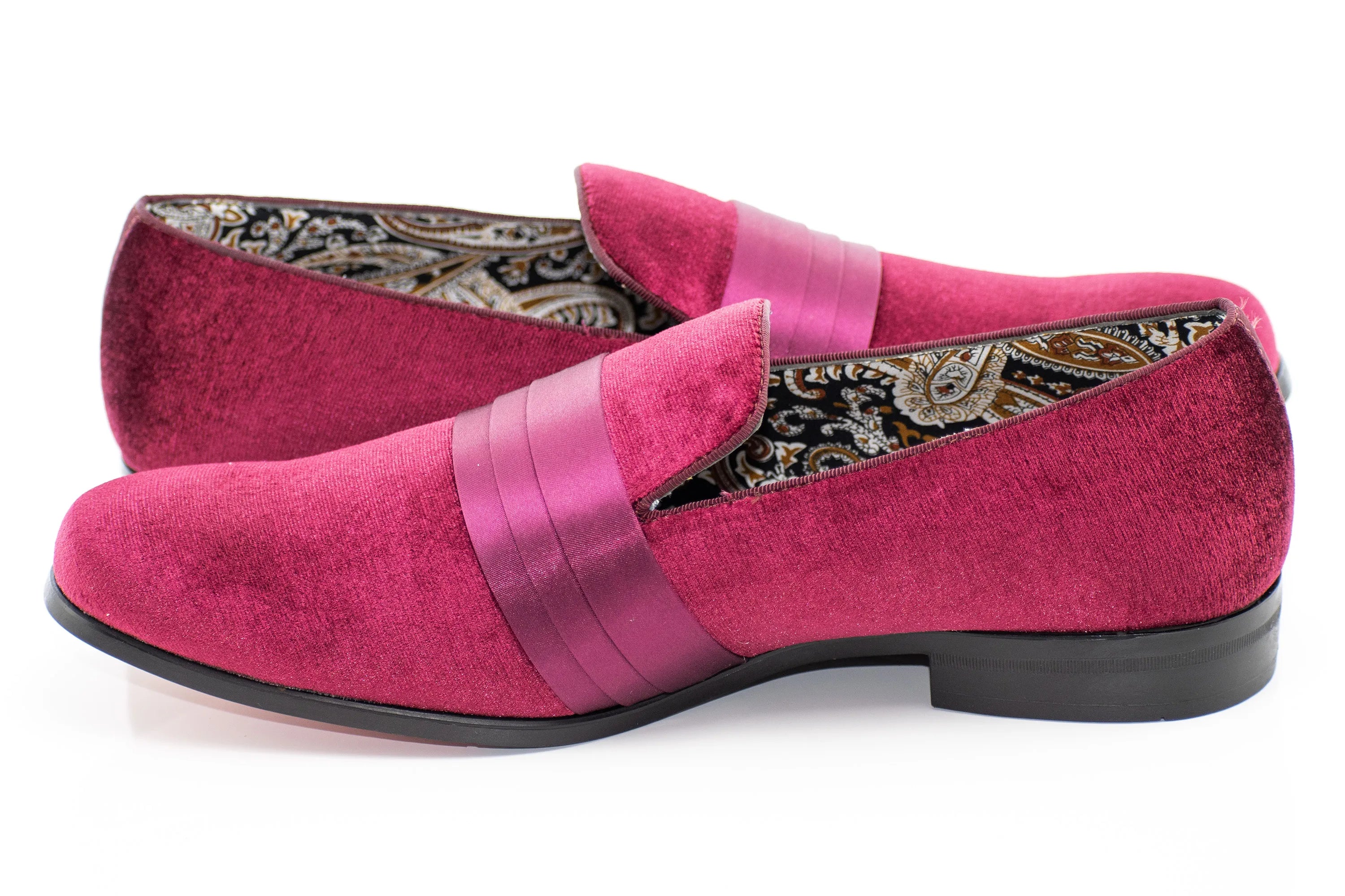Satin Strap Velvet Smoking Loafer