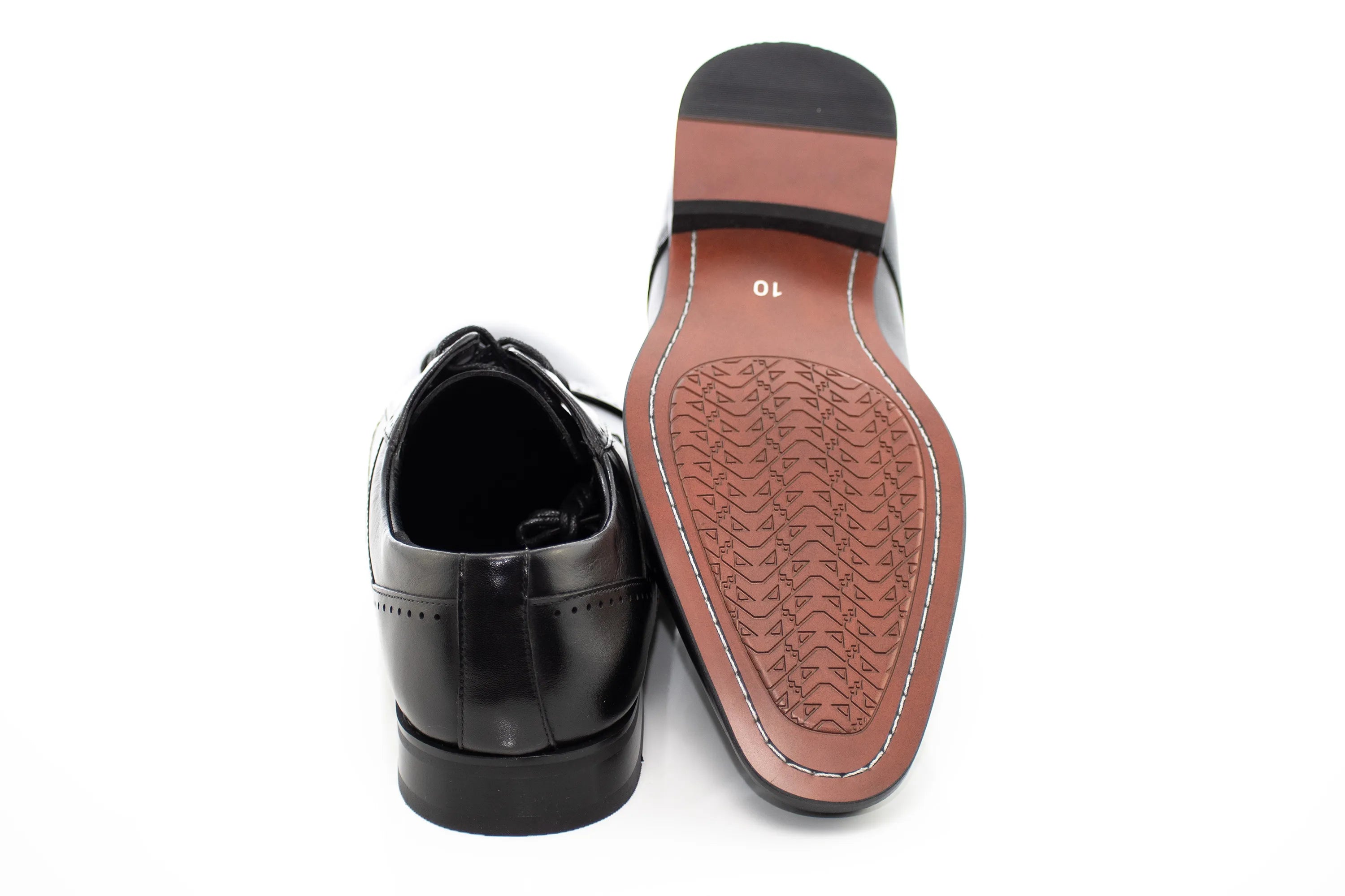 Black Cap-Toe Lace-Ups Derby Shoes