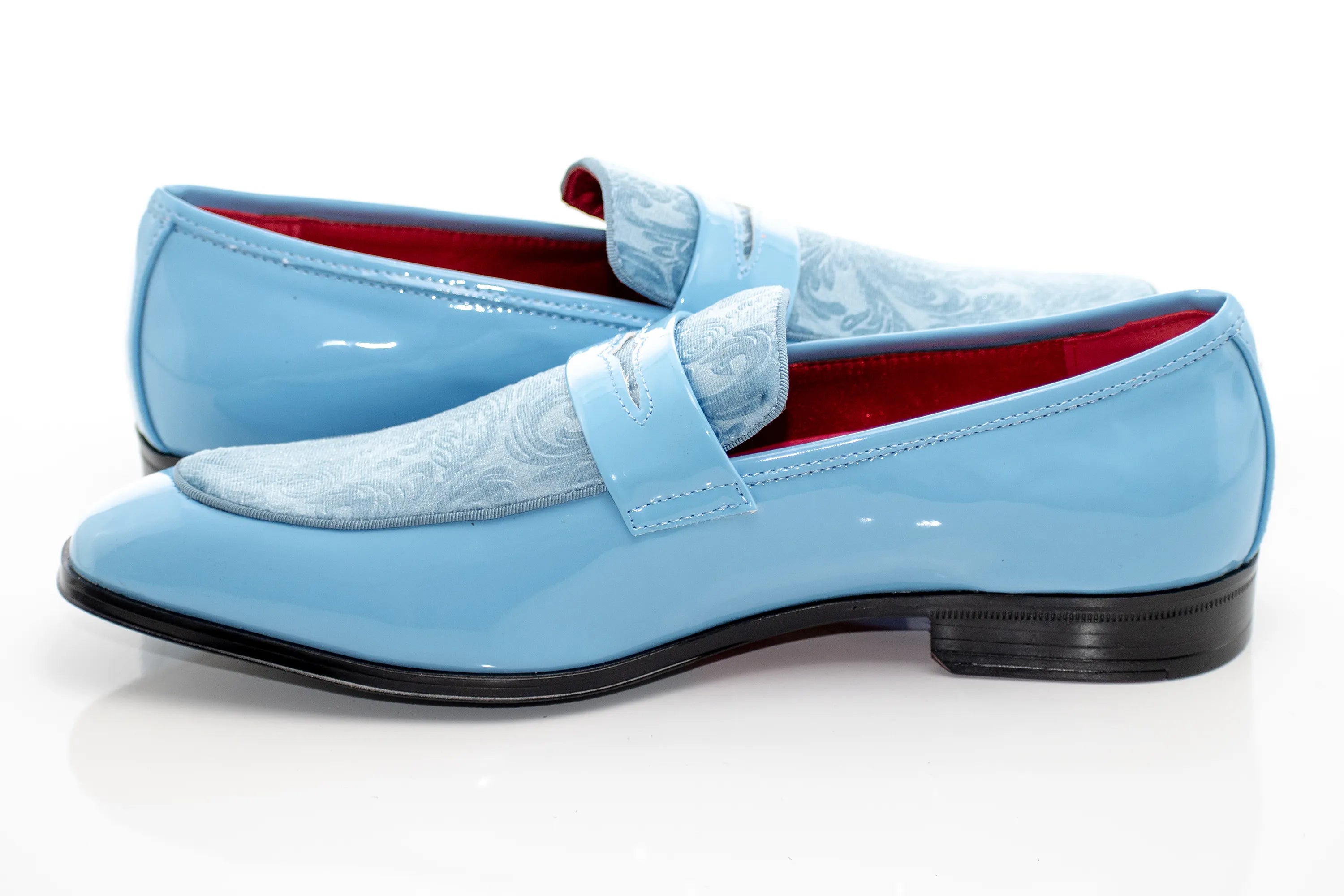 Floral Embossed Velvet Apron-Toe Penny Loafer