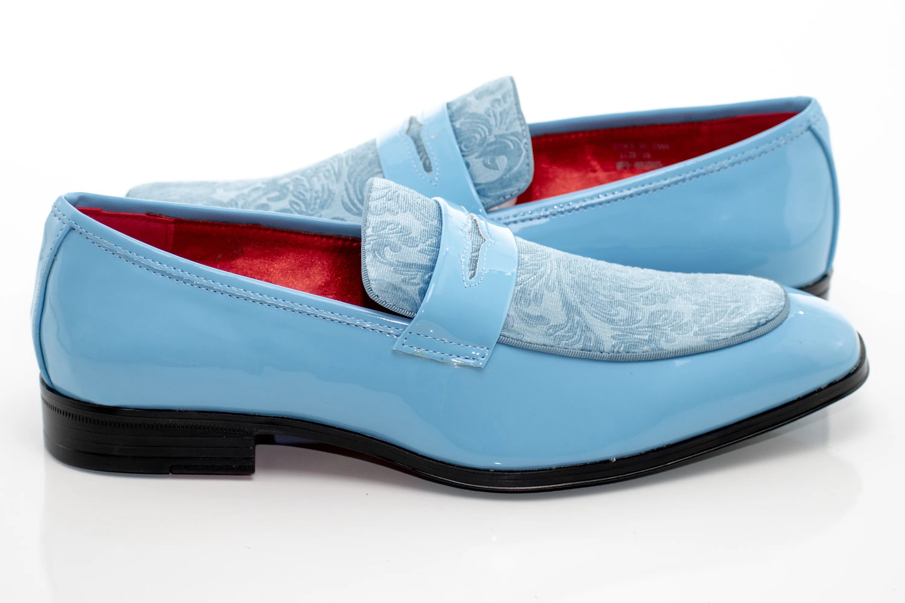 Floral Embossed Velvet Apron-Toe Penny Loafer