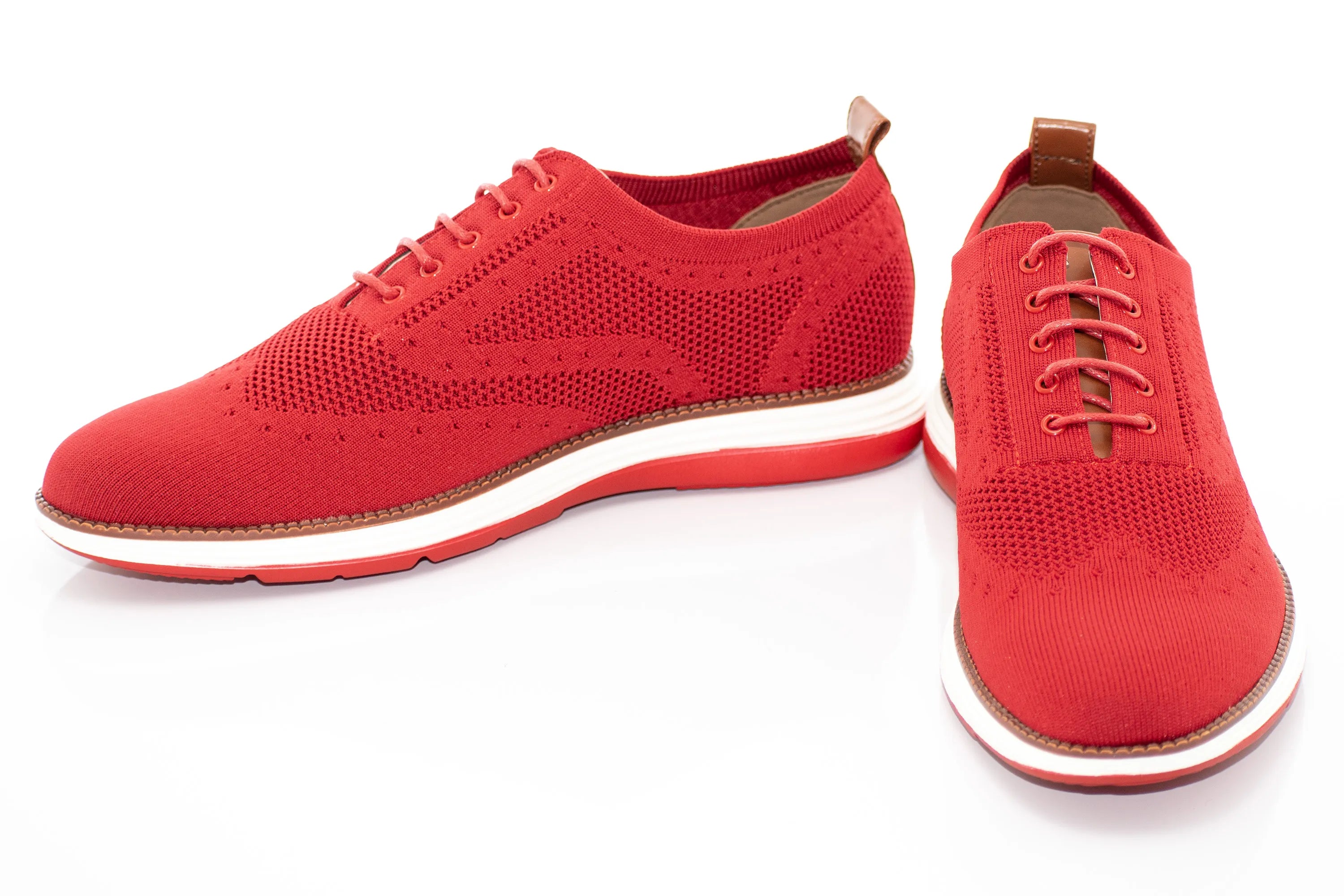 Red Knitted Casual Oxford