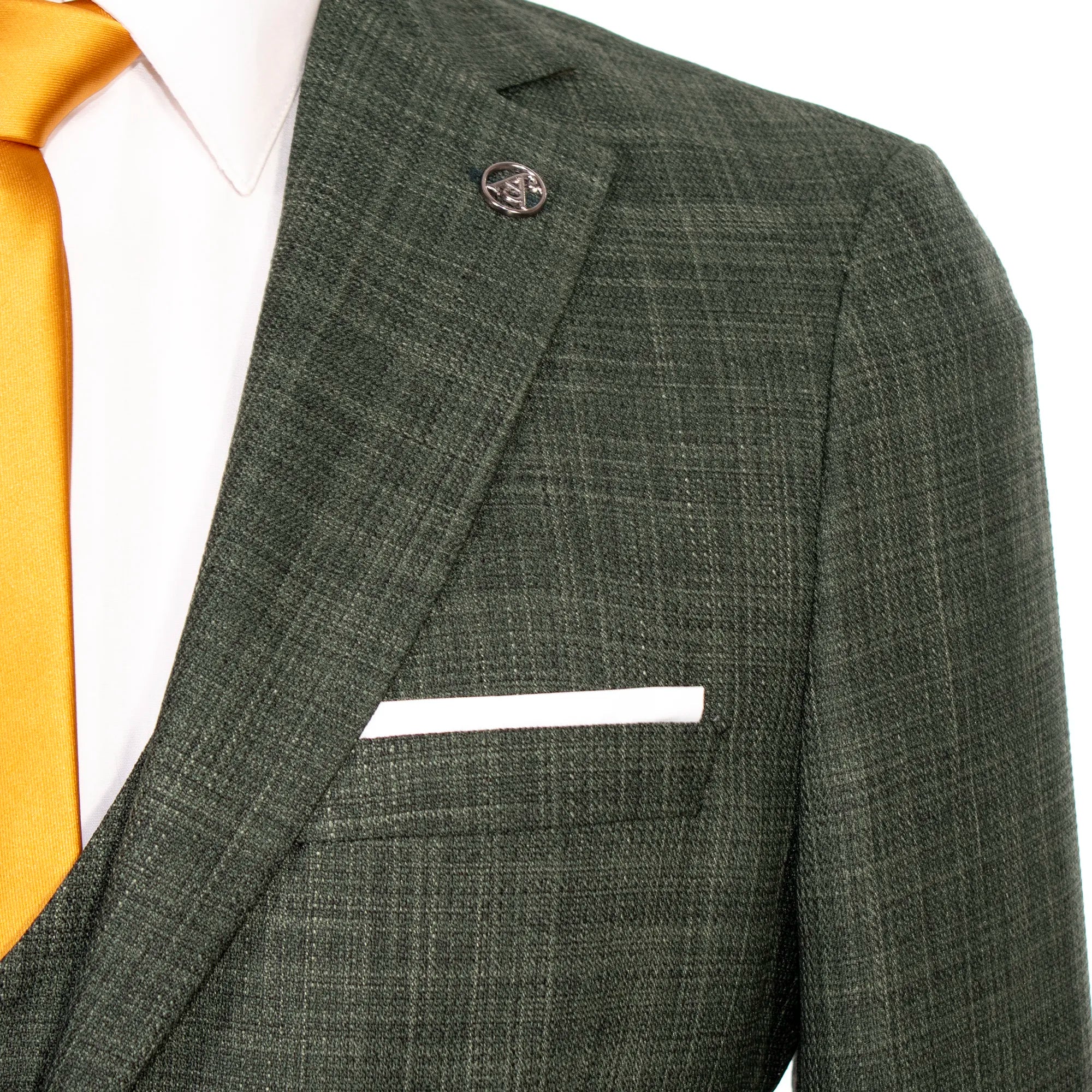 Hunter Green Plaid 3-Piece Tailored-Fit Suit