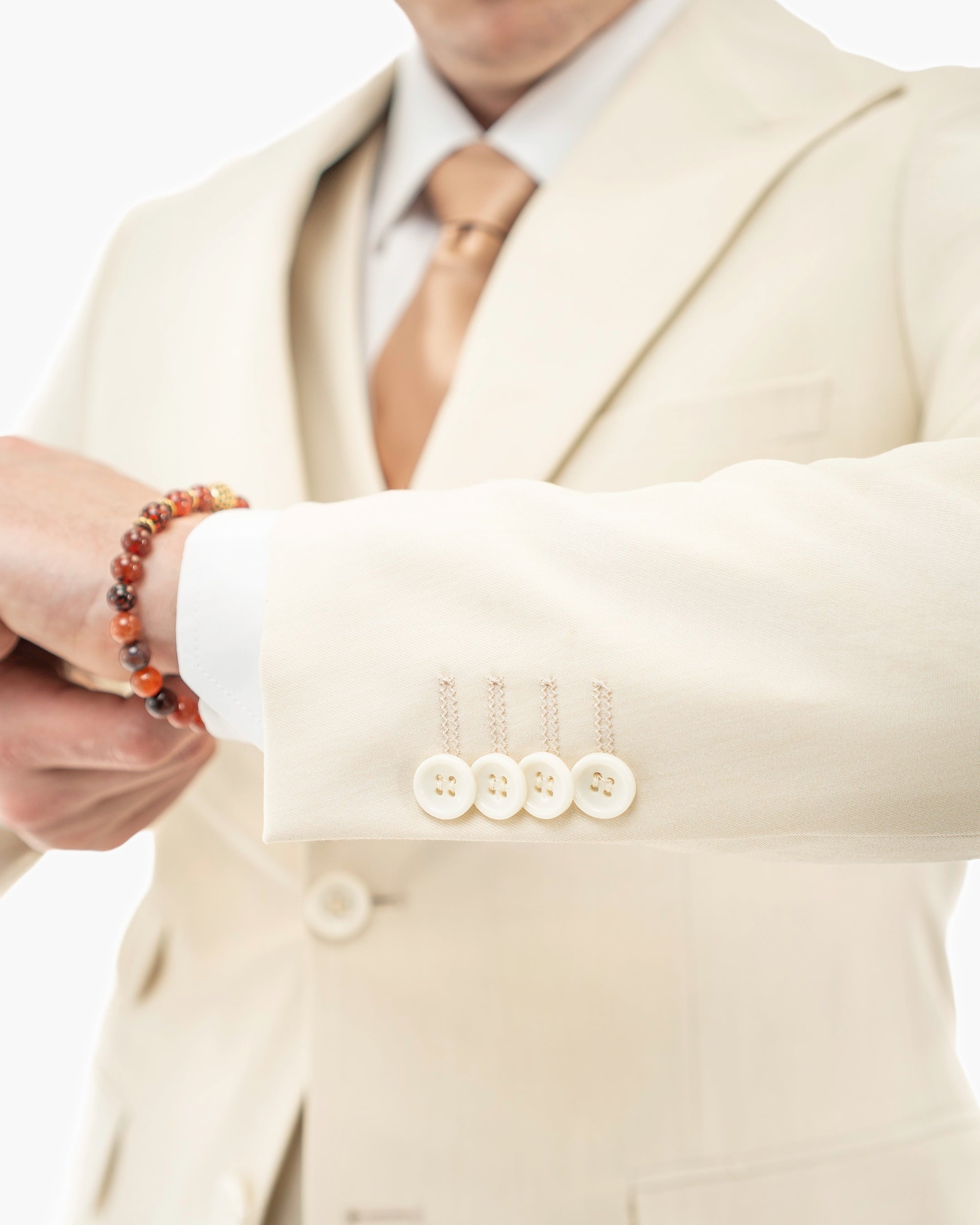 Winter White 3-Piece Stretch Slim-Fit Suit