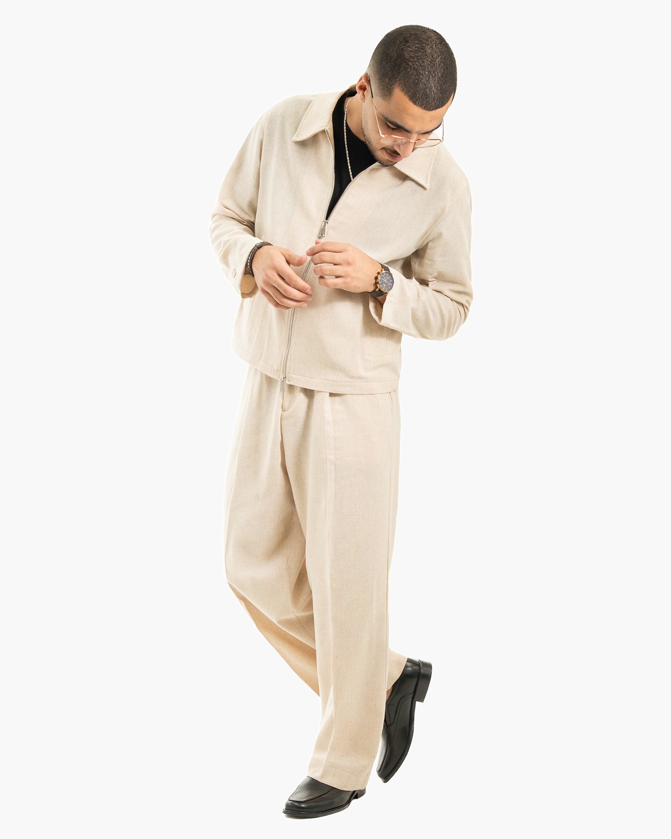 Cotton Blend Zip Lounge Suit