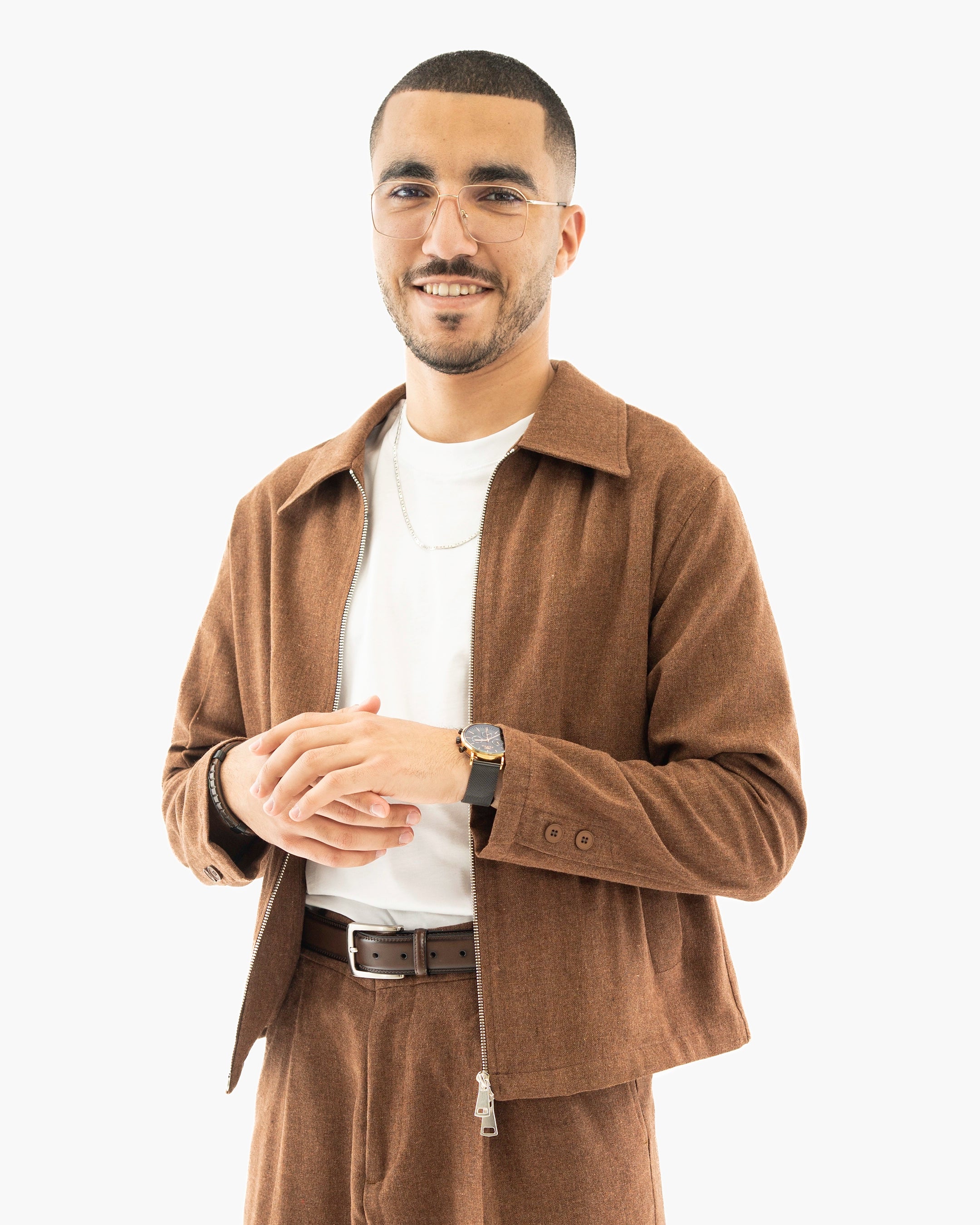 Cotton Blend Zip Lounge Suit