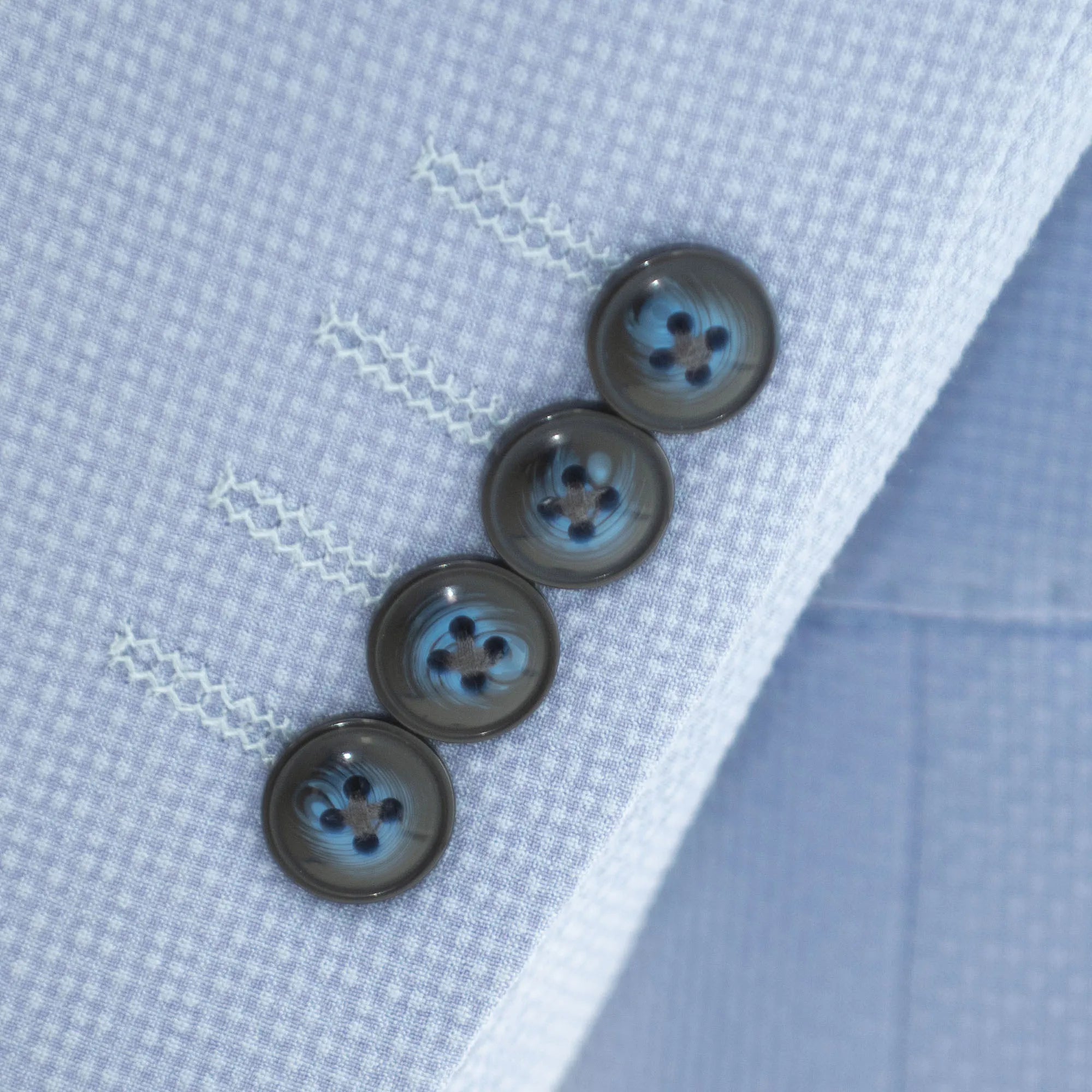 Chambray Blue Solid Seersucker Tailored-Fit Suit