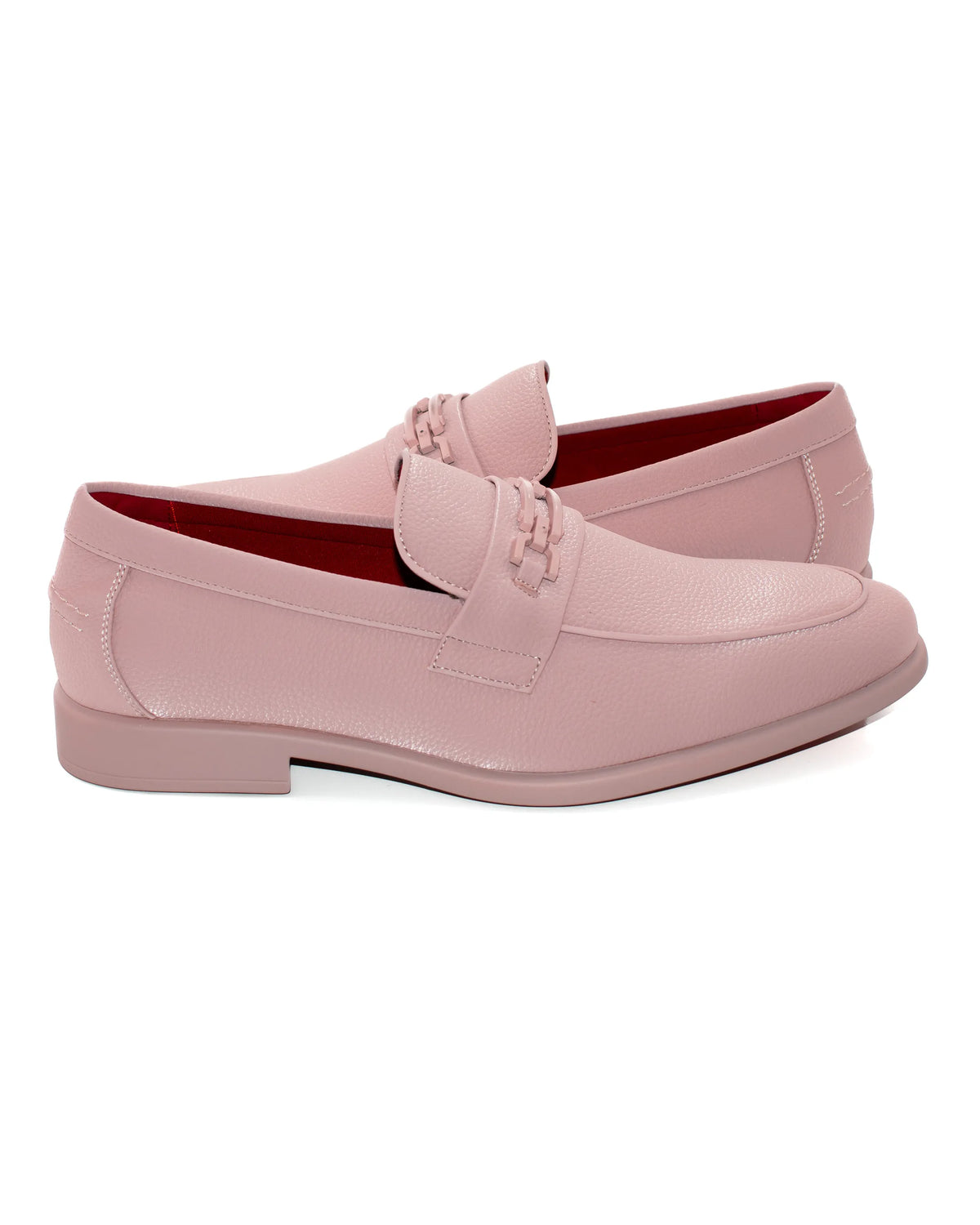 Dusty Rose Split-Grain Leather Bit Dress Loafer Shoes | Outside View | Dolce Vesta
