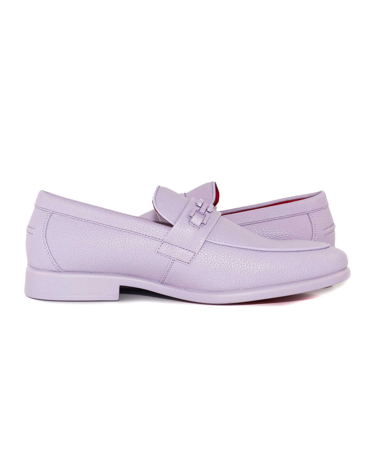 Lavender Split-Grain Leather Bit Dress Loafer Shoes | Outside View | Dolce Vesta