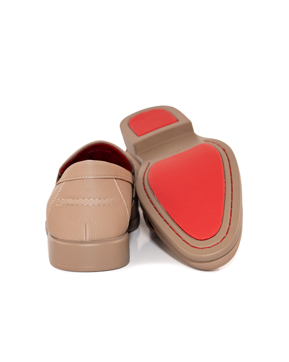 Taupe Split-Grain Leather Bit Dress Loafer Shoes | Bottoms View | Dolce Vesta