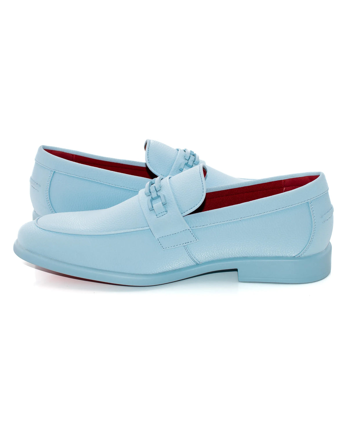 Light Blue Split-Grain Leather Bit Dress Loafer Shoes | Inside View | Dolce Vesta