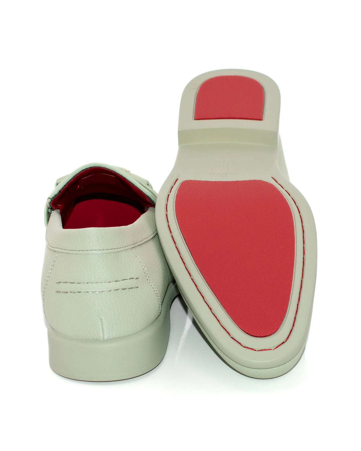 Mint Split-Grain Leather Bit Dress Loafer Shoes | Bottoms View | Dolce Vesta