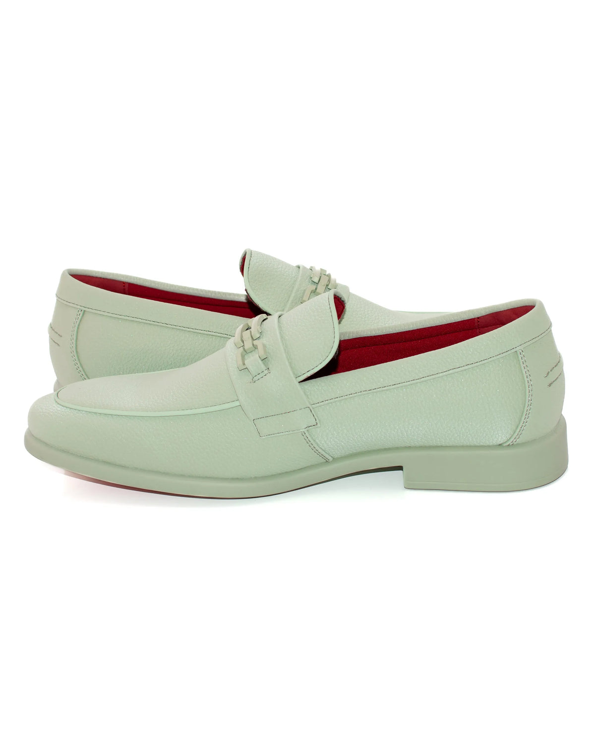 Mint Split-Grain Leather Bit Dress Loafer Shoes | Inside View | Dolce Vesta