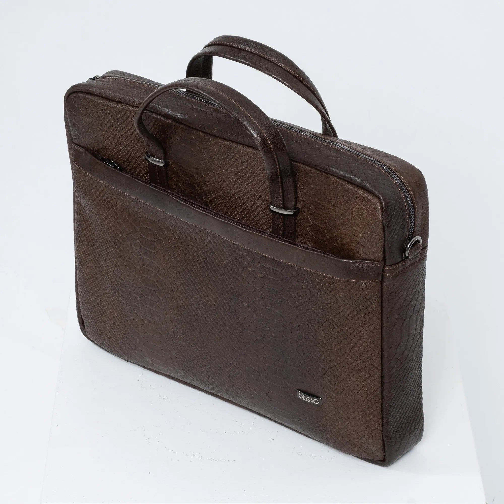 Snake Skin Designed Leather Handmade Brief Case