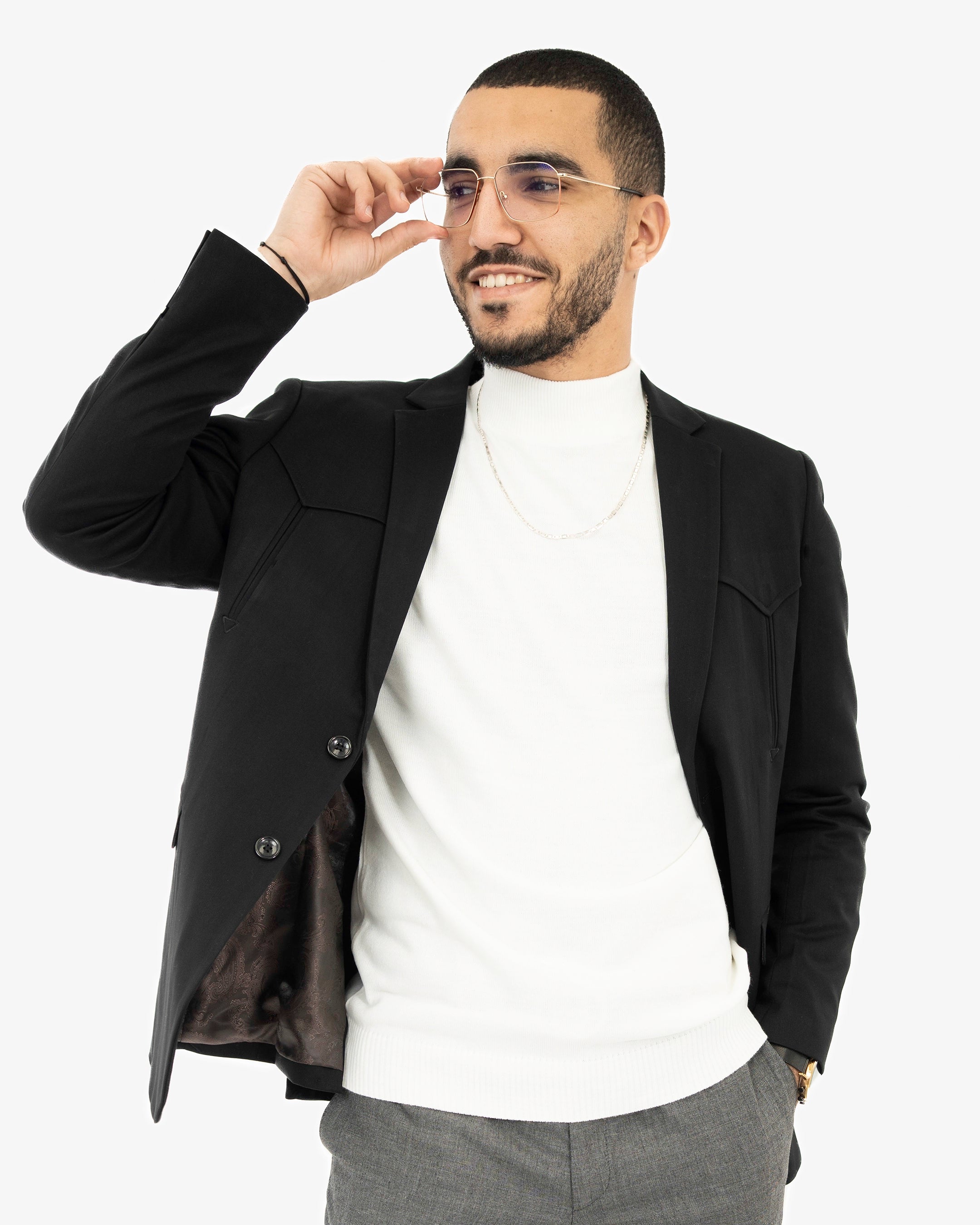 Black Western Modern-Fit Blazer