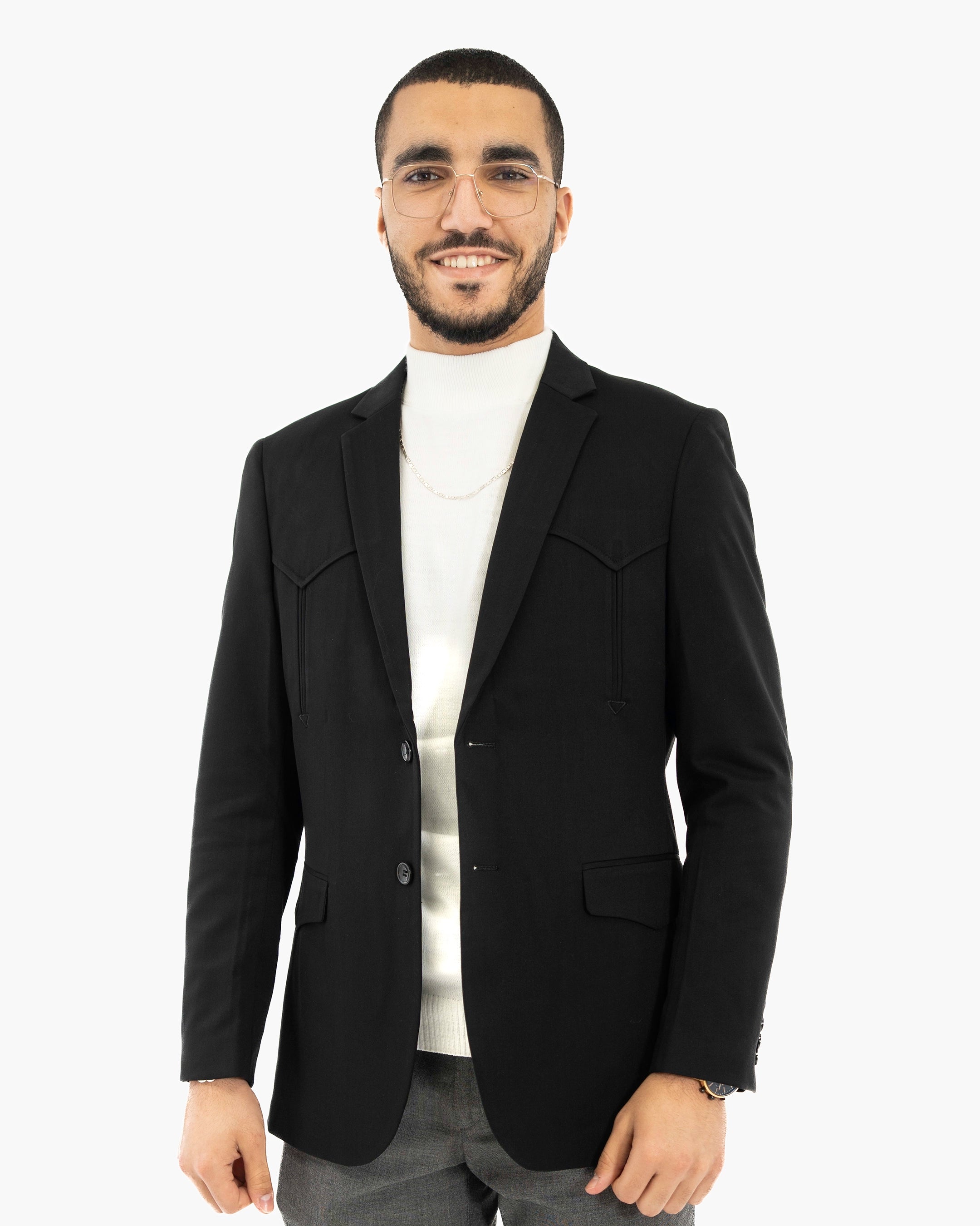Black Western Modern-Fit Blazer