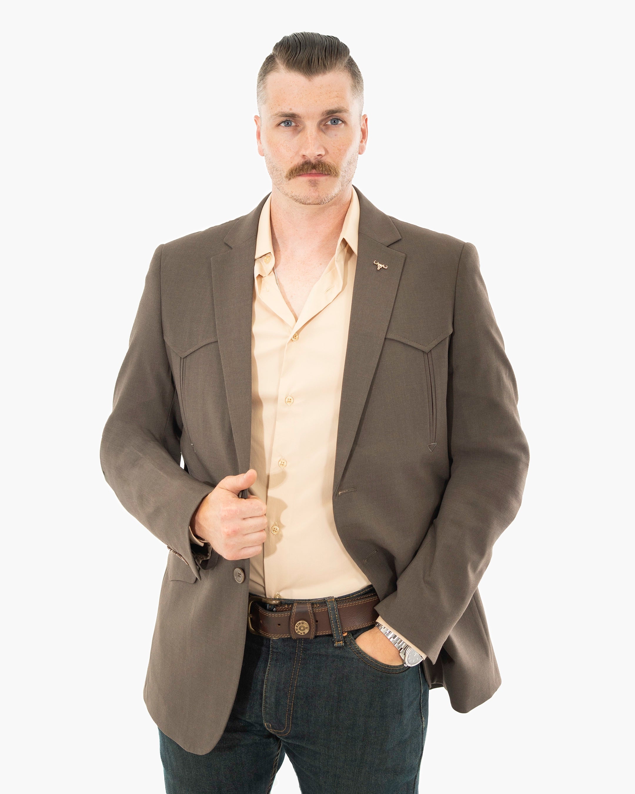 Western Double-Button Modern-Fit Blazer