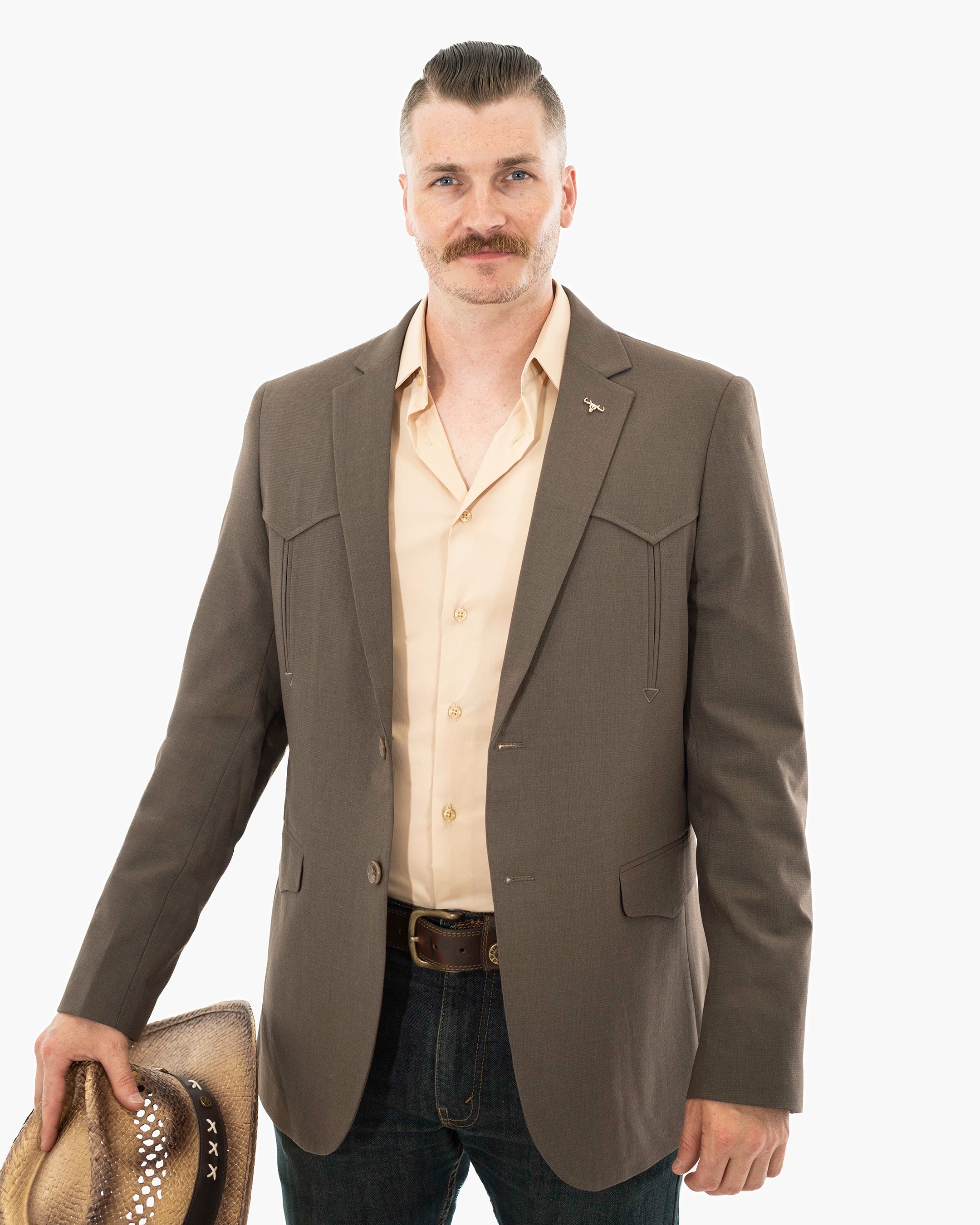 Western Double-Button Modern-Fit Blazer