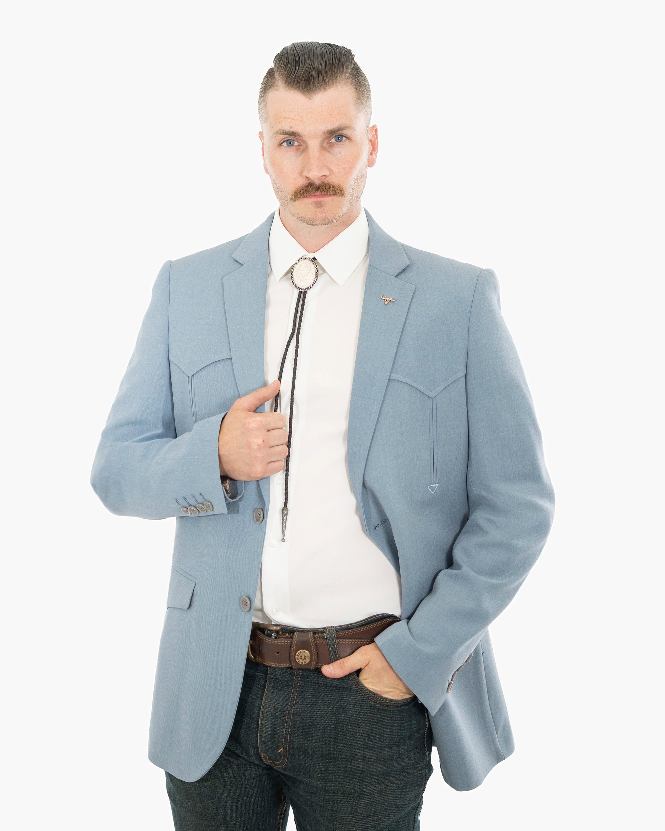 Western Double-Button Modern-Fit Blazer
