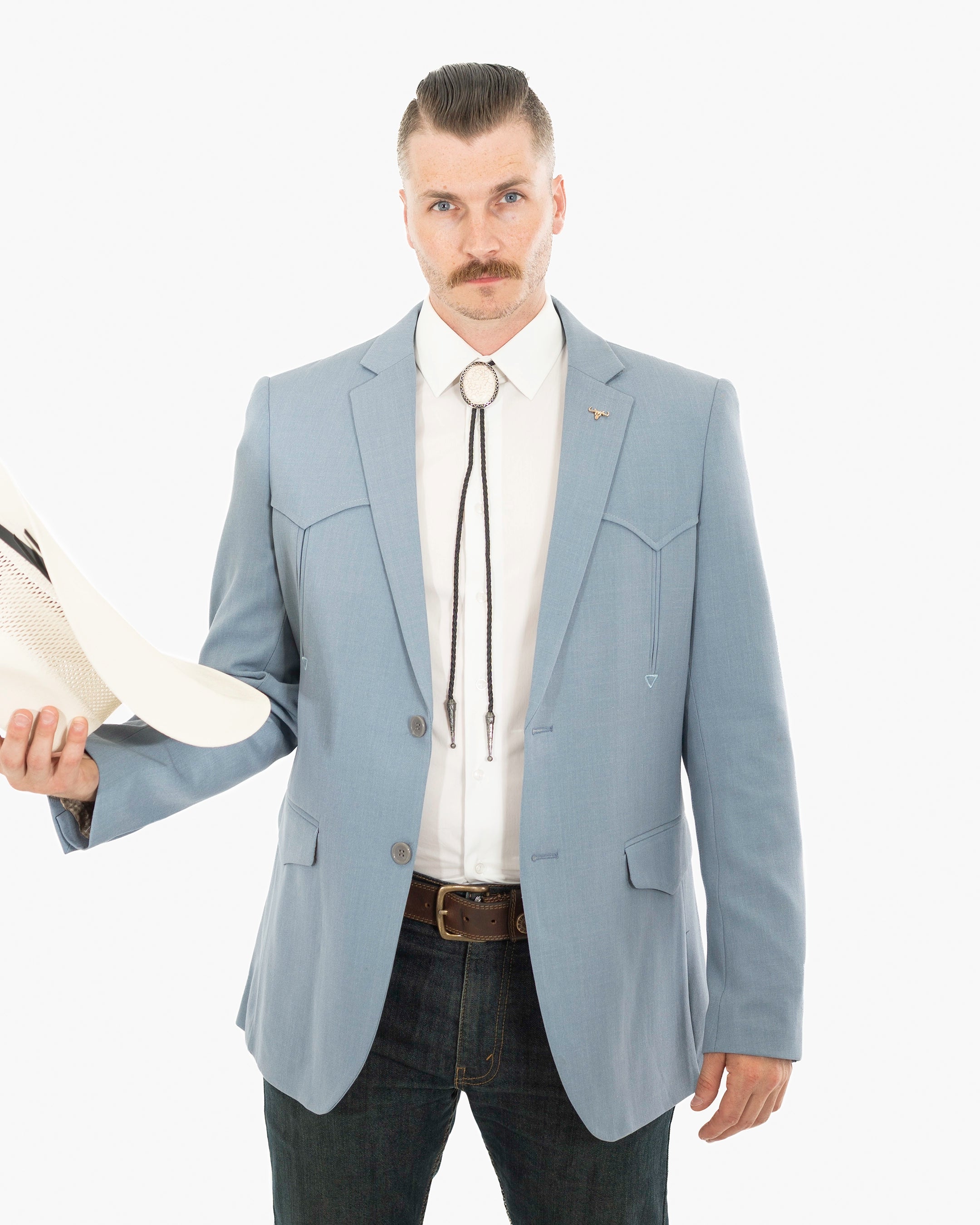 Western Double-Button Modern-Fit Blazer