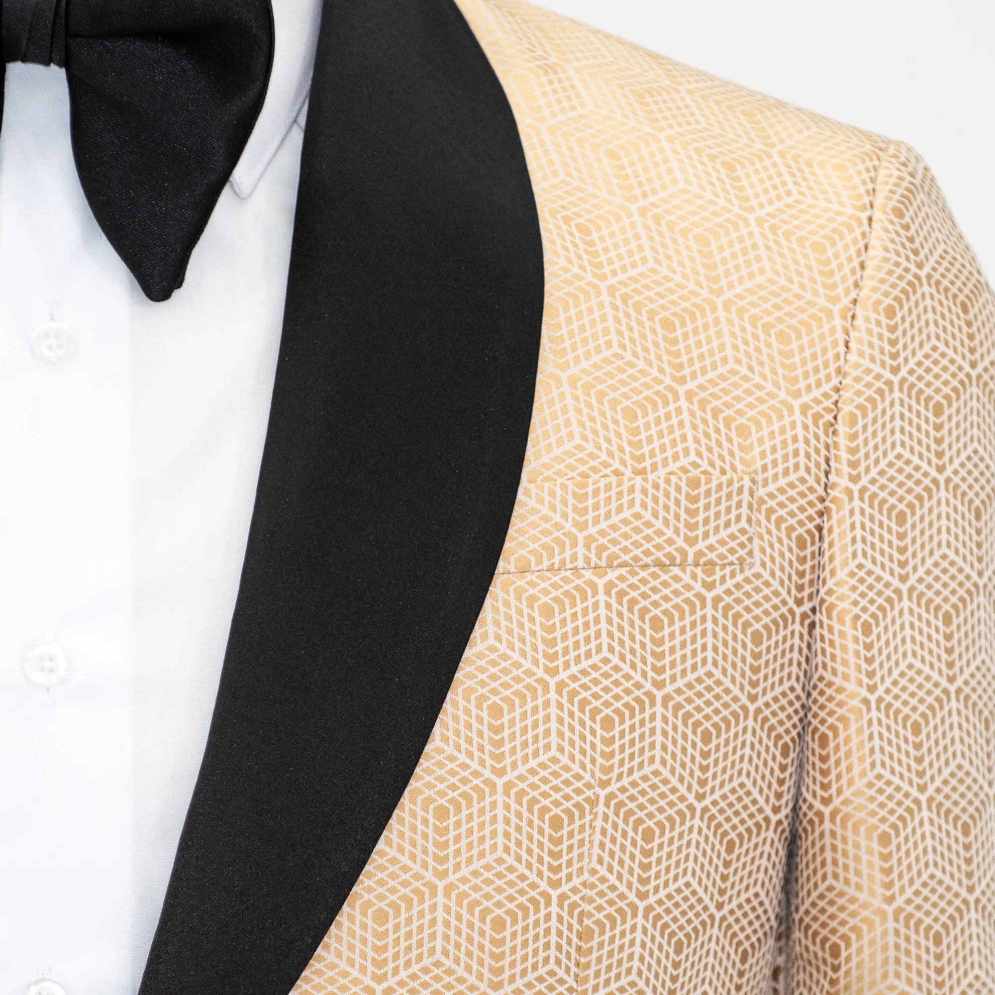Peach Tesseract Slim-Fit Tuxedo Jacket
