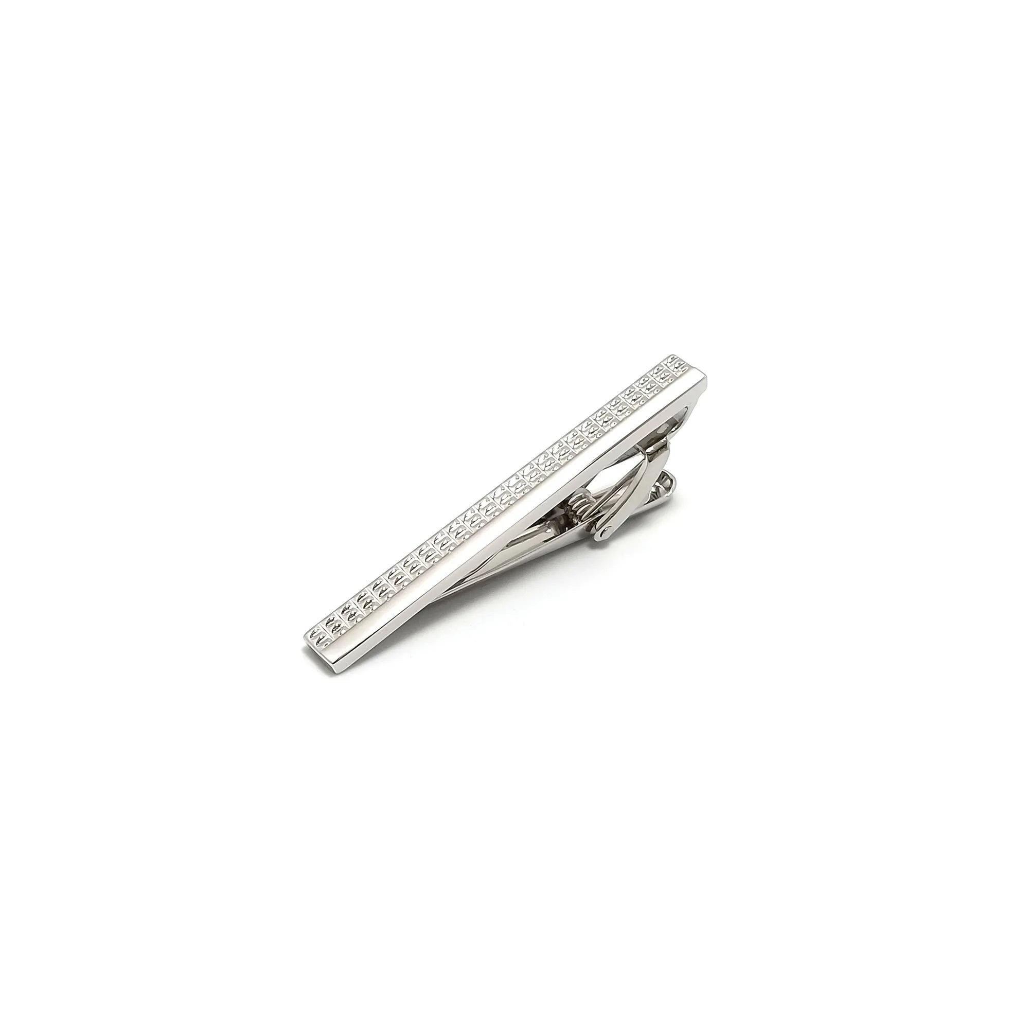 Lattice Rectangle Cufflinks & Tie-Bar Set