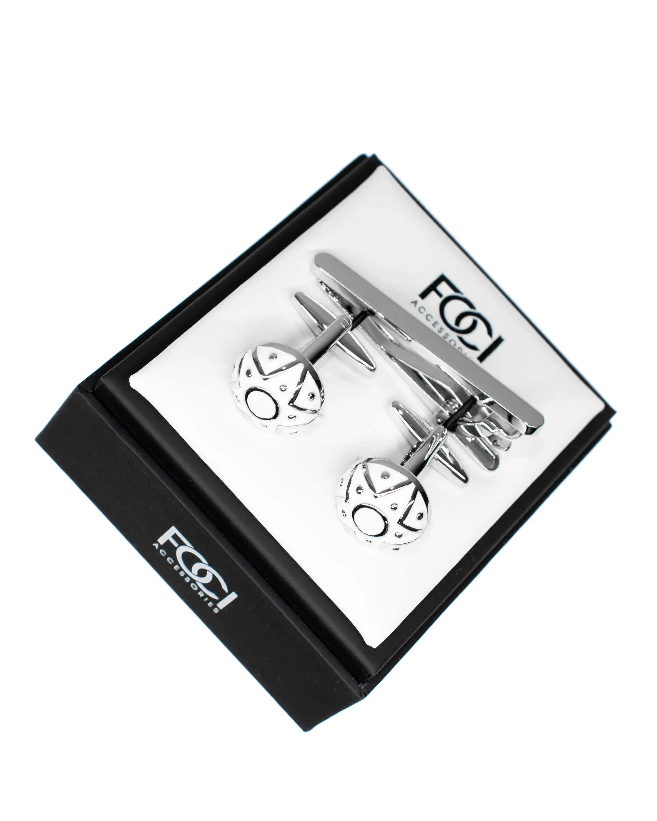Star Roundel Cufflinks & Tie-Bar Set