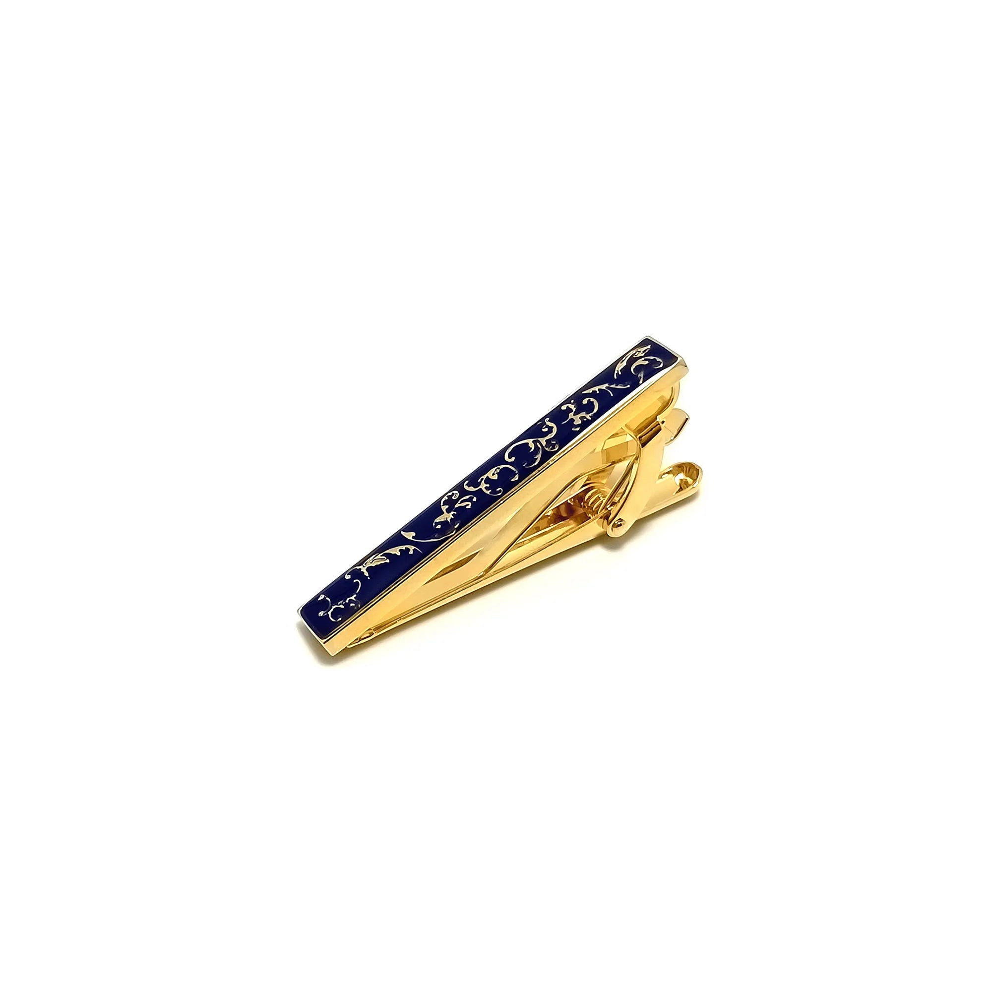 Floral Roundel Cufflinks & Tie-Bar Set