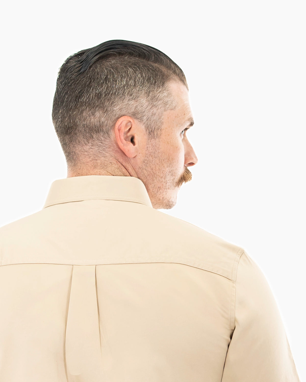 Beige Western Shirt | Stretch Solid Modern-Fit Shirt | Back Shoulder | Dolce Vesta