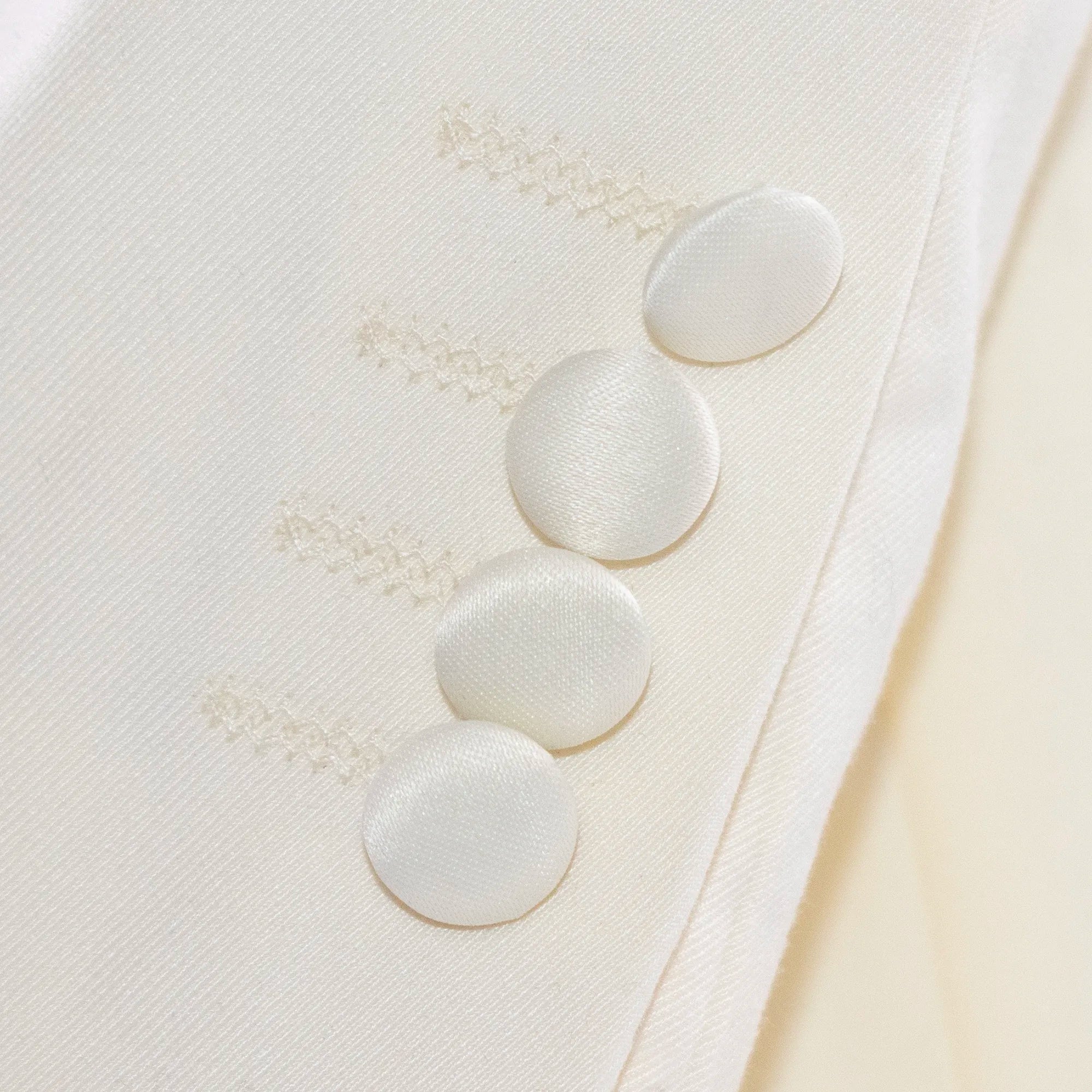 White Trim on Off-White 3-Piece Tailored-Fit Tuxedo
